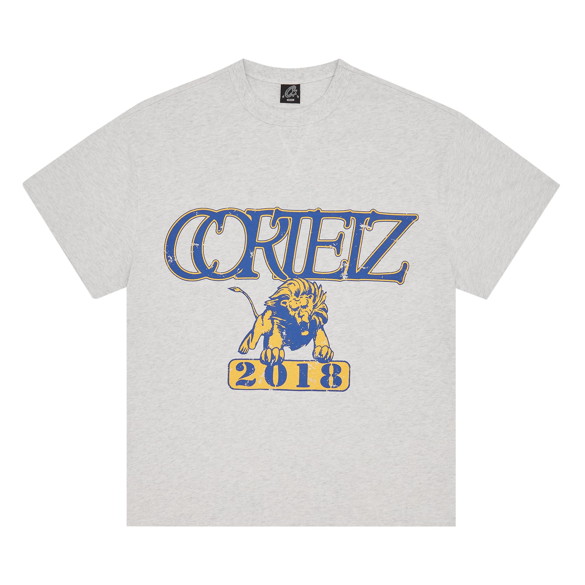 Pre-owned Corteiz Lion Boxy Heavyweight Tee 'light Heather' | Grey | Men's Size L In Gray