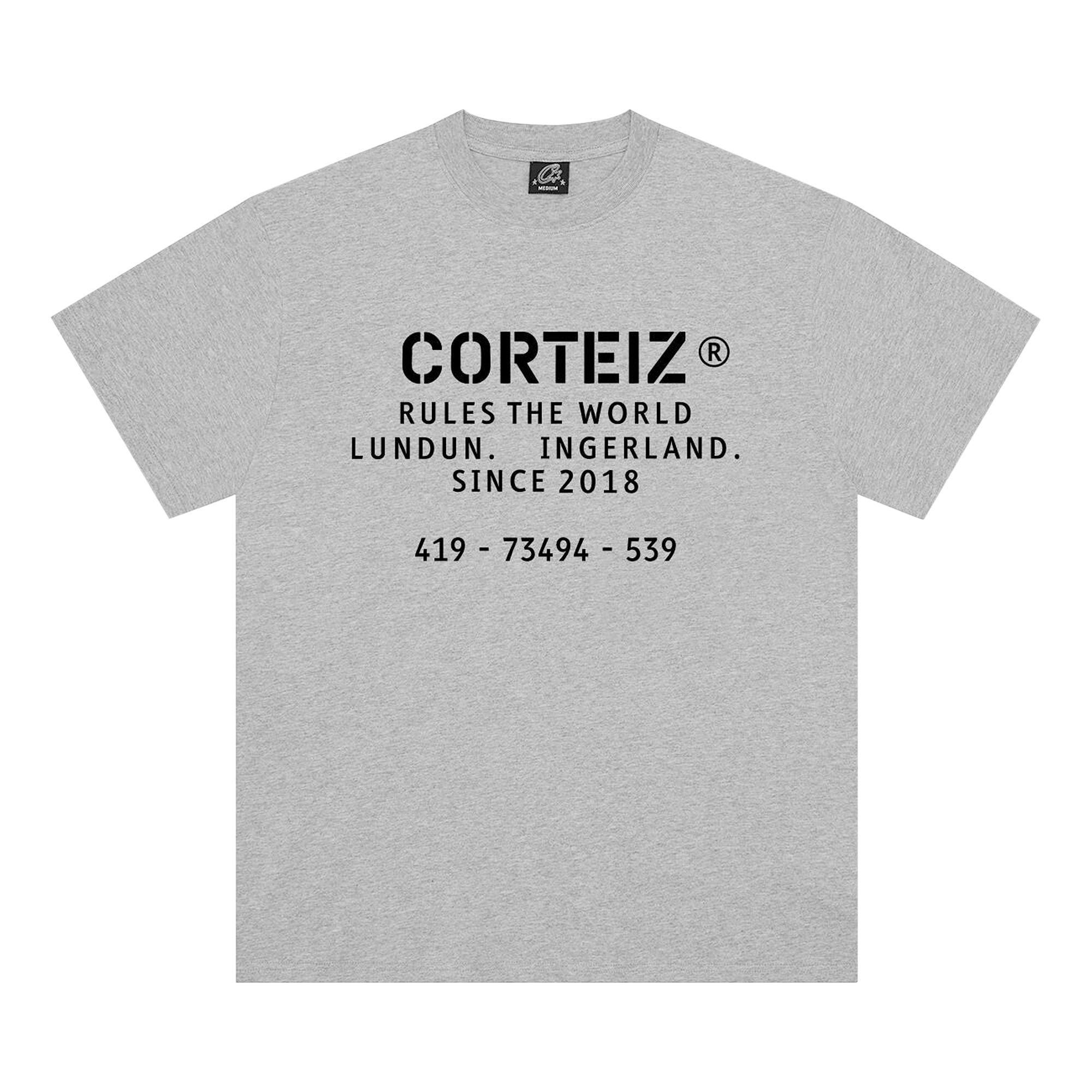Pre-owned Corteiz Og Stencil Tee 'grey' | Men's Size M In Gray