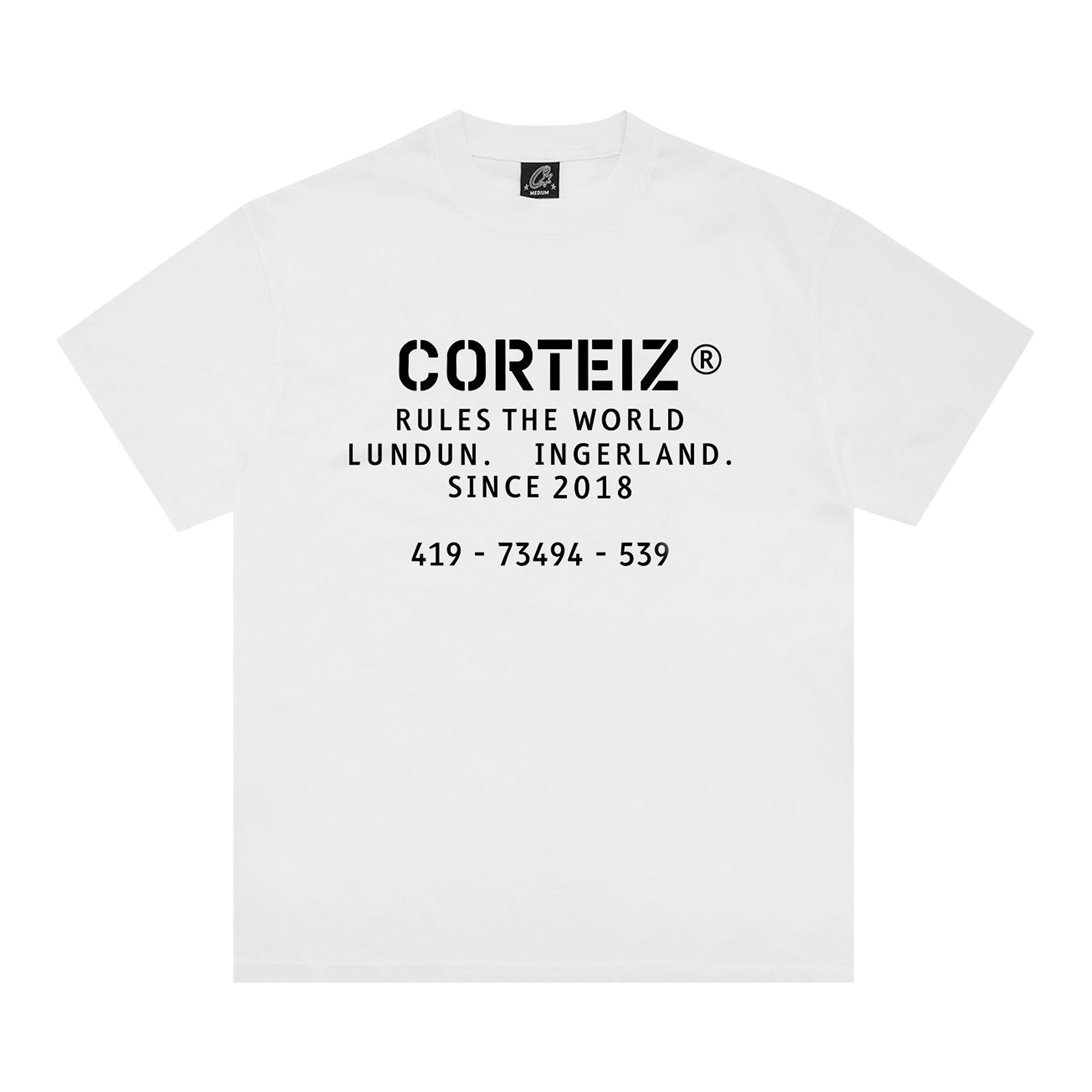 Pre-owned Corteiz Og Stencil Tee 'white' | Men's Size S