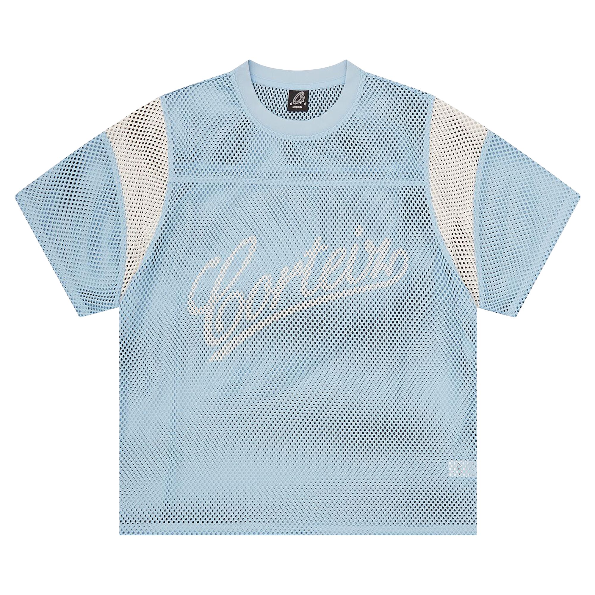 Pre-owned Corteiz Open Mesh Panel Jersey 'baby Blue/white' | Men's Size Xxl