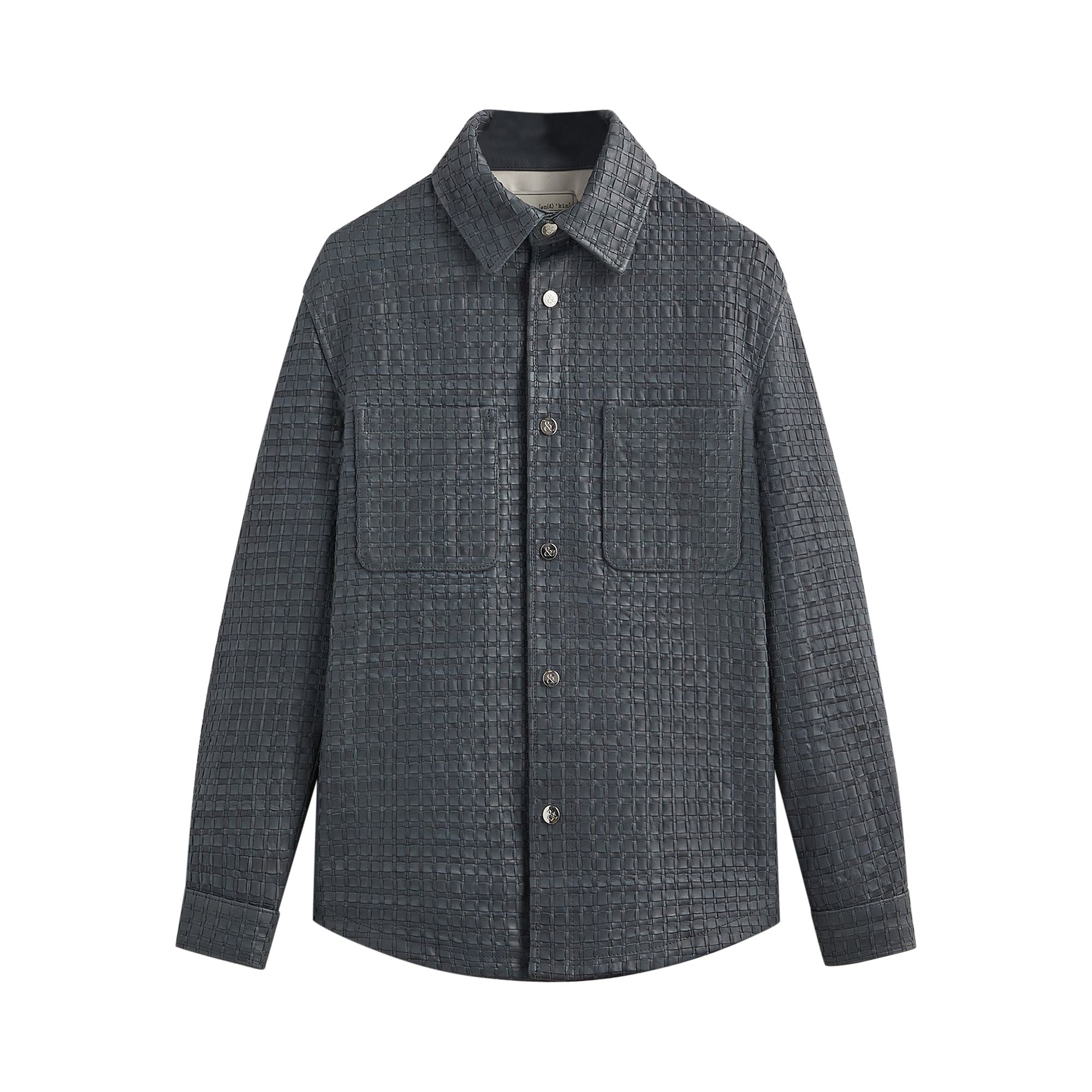 Pre-owned Kith & Kin Woven Leather Apollo Ii Shirt 'machine' | Green | Men's Size S