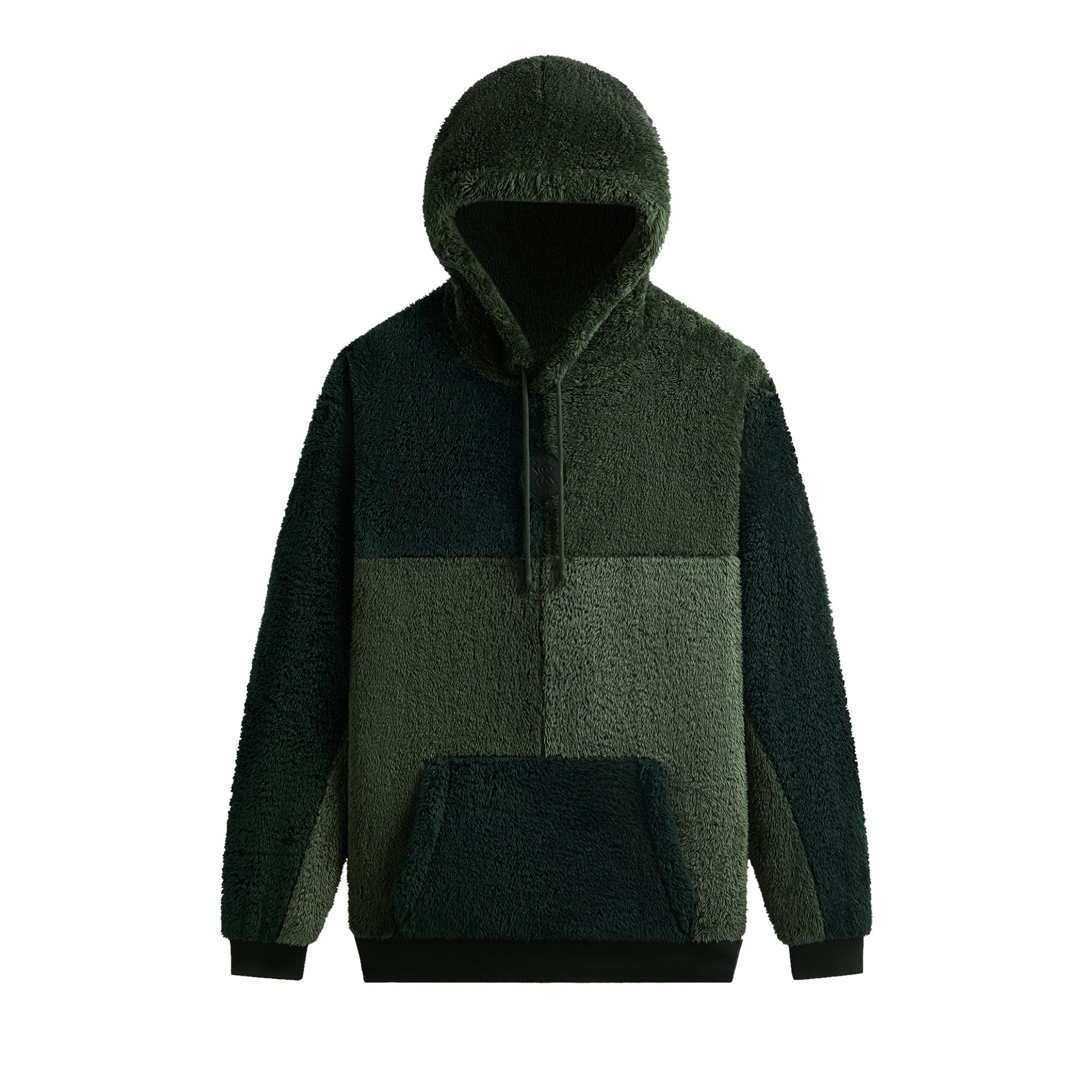 Pre-owned Kith Color-blocked Plush Hoodie 'stadium' | Green | Men's Size Xxl