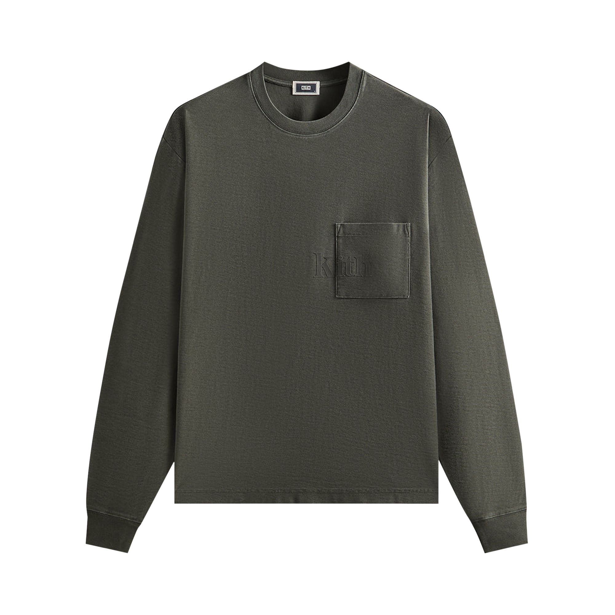 Pre-owned Kith Long-sleeve Quinn Tee 'machine' | Green | Men's Size Xxl