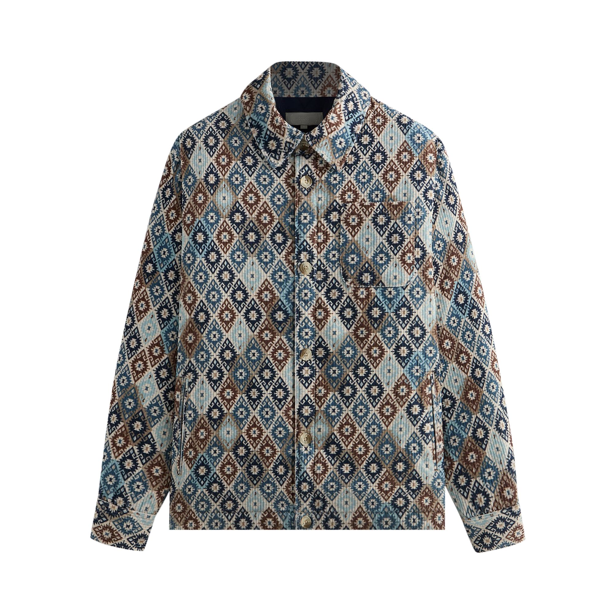Pre-owned Kith Kilim Mosaic Brixton Puffed Shirt Jacket 'muslin' | Tan | Men's Size Xl In Brown