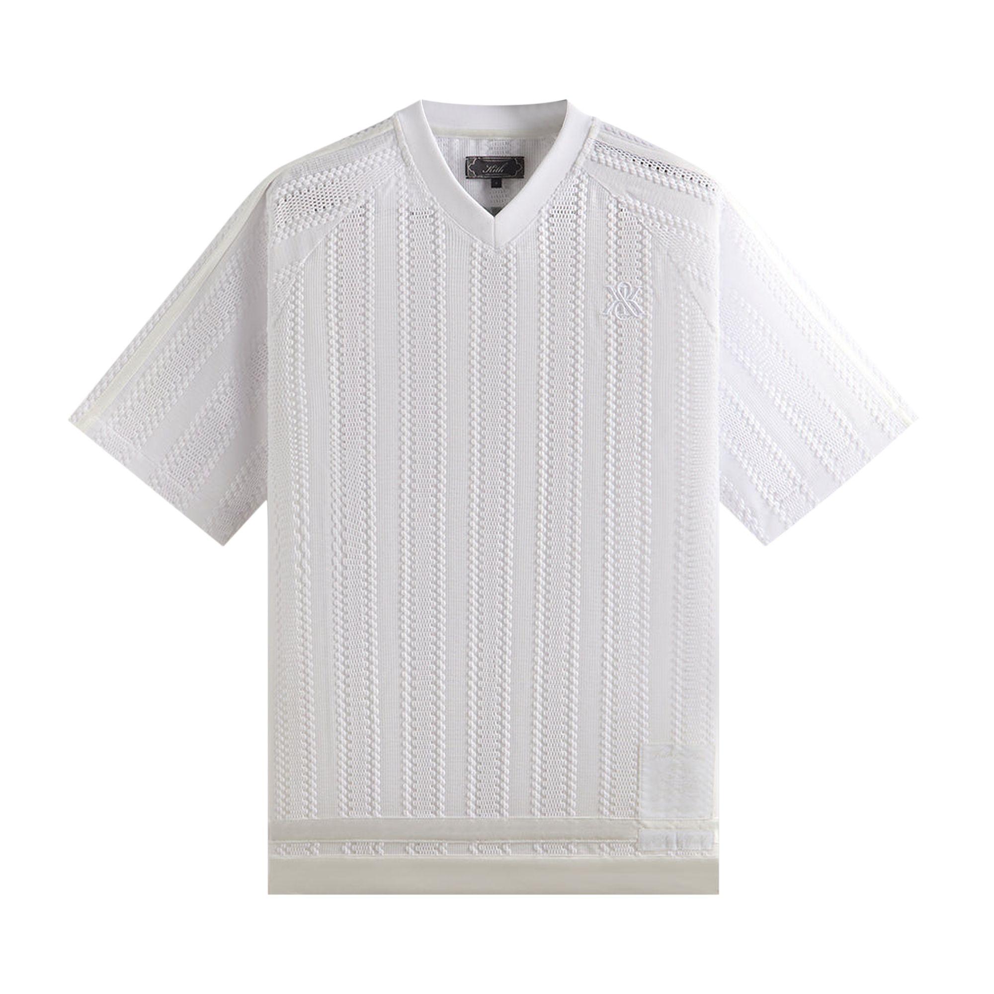 Pre-owned Kith Leon Short Sleeve Lace Combo Jersey 'white' | Men's Size L