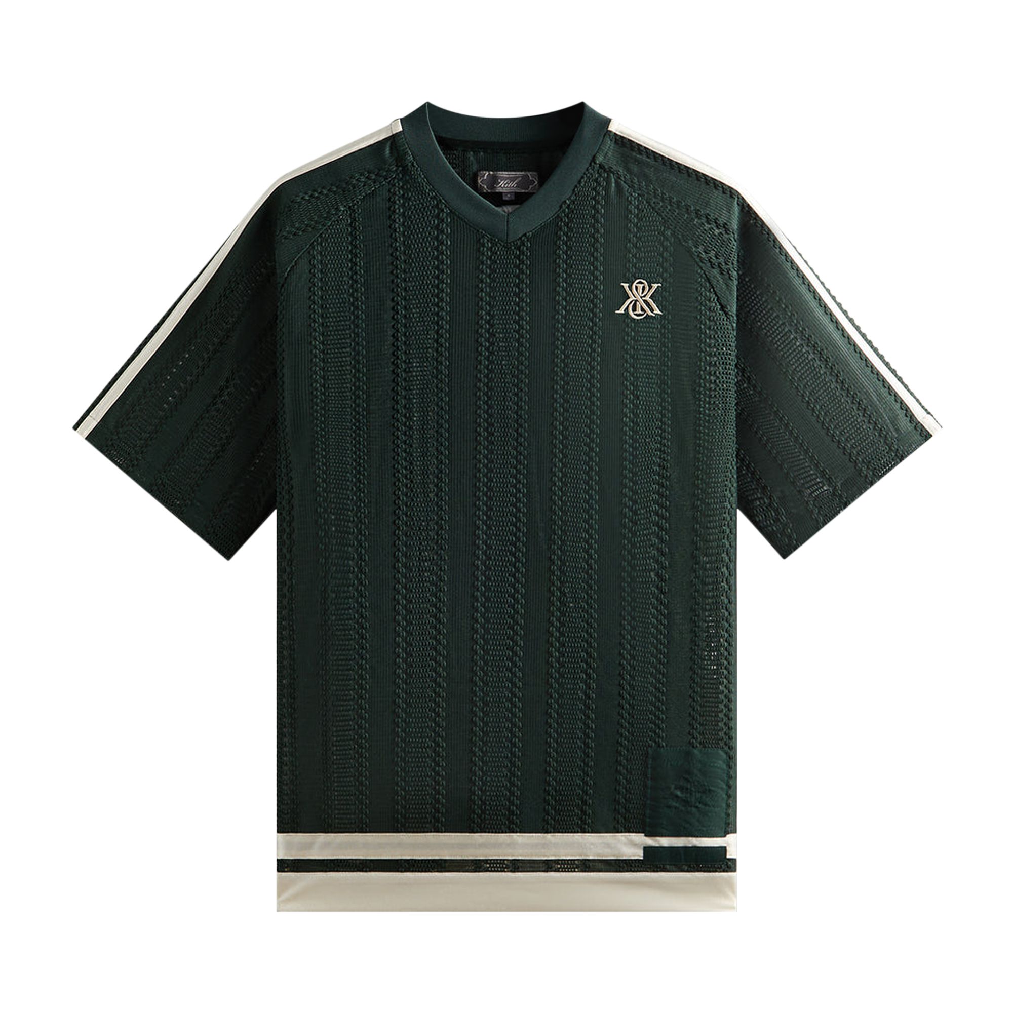 Pre-owned Kith Leon Short Sleeve Lace Combo Jersey 'stadium' | Green | Men's Size Xxl