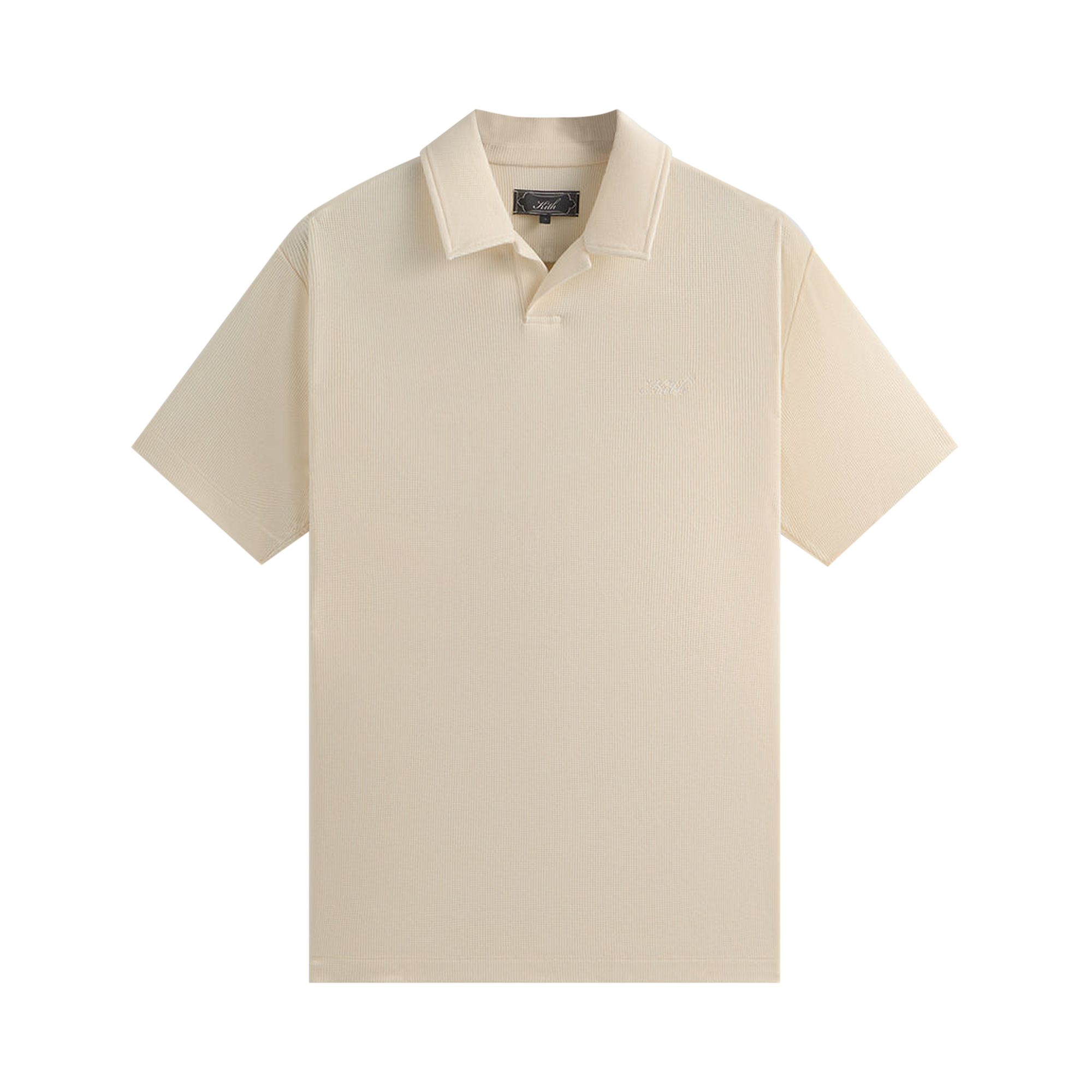 Pre-owned Kith Micro Waffle Drew Polo 'sandrift' | Tan | Men's Size Xxl In Brown