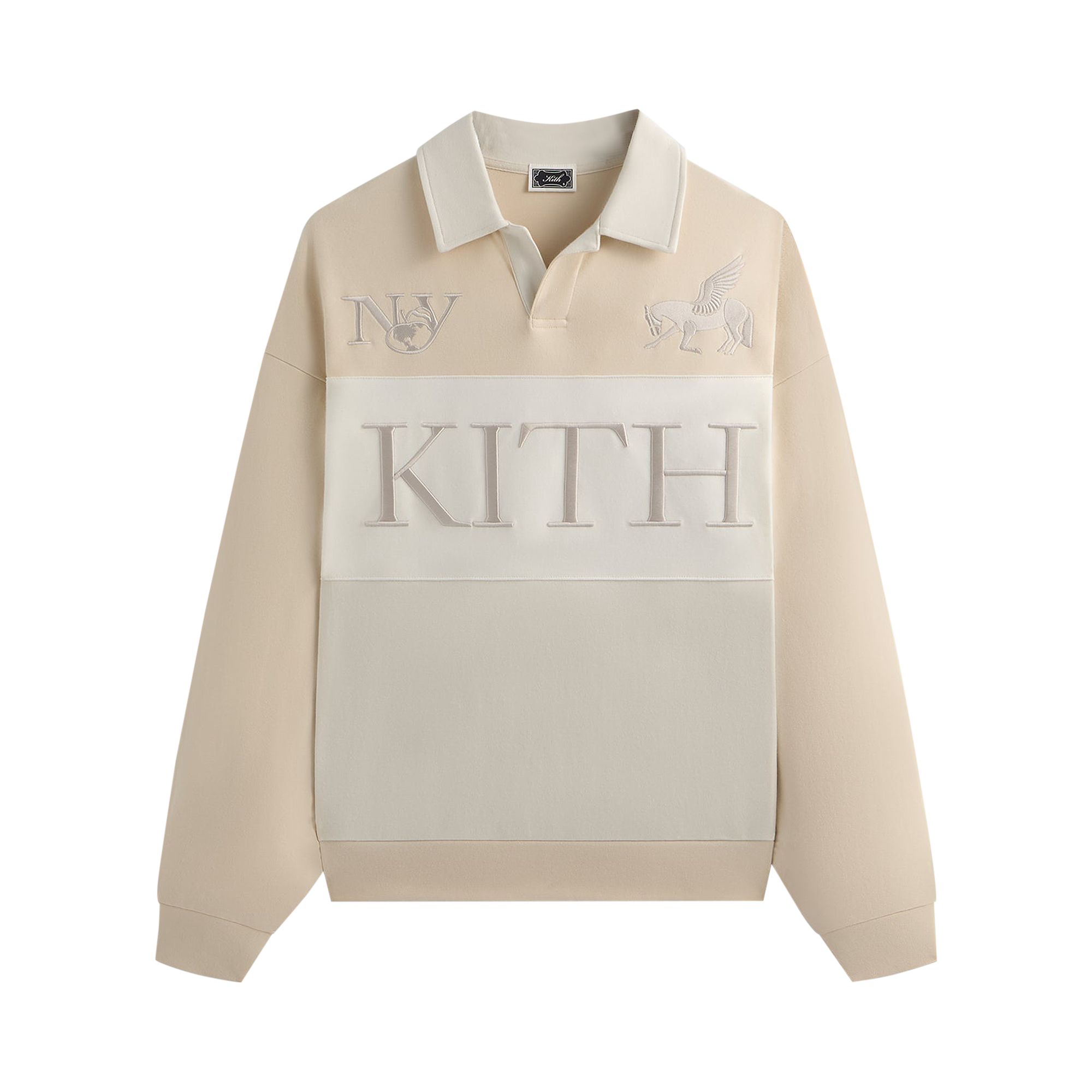 Pre-owned Kith Rugby Nelson Collared Pullover 'veil' | Yellow | Men's Size Xxl