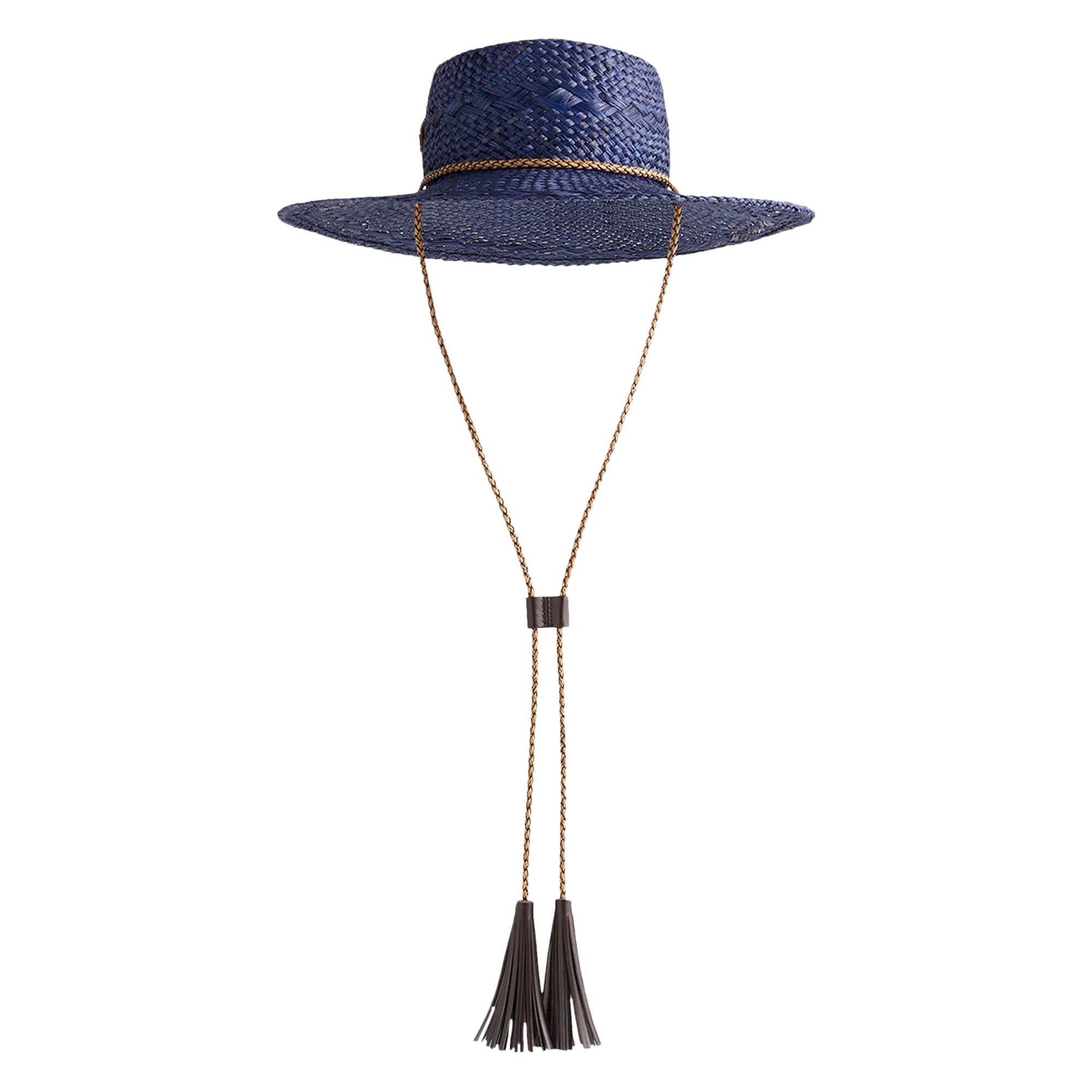 Pre-owned Kith Raffia Traveler's Hat 'nocturnal' | Blue | Men's Size Onesize