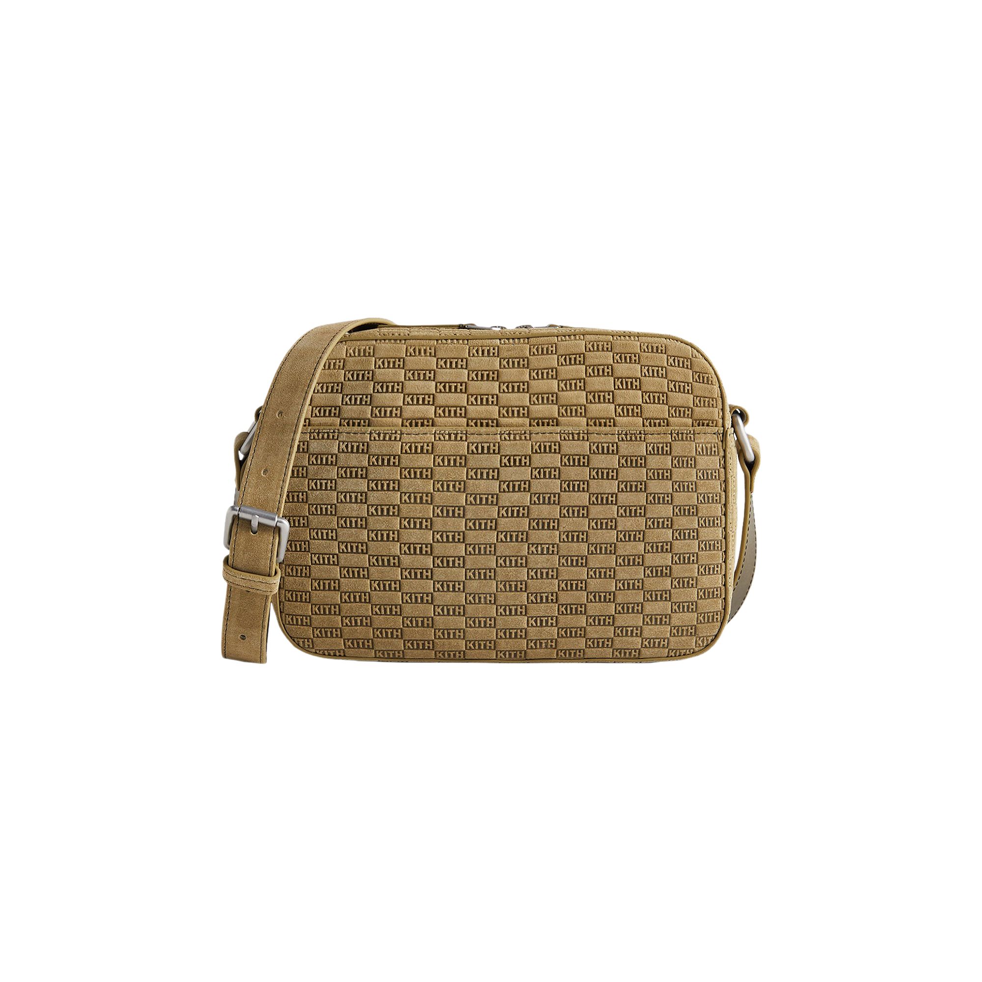 Pre-owned Kith Monogram Suede Camera Crossbody 'grit' | Tan | Men's Size Onesize In Brown