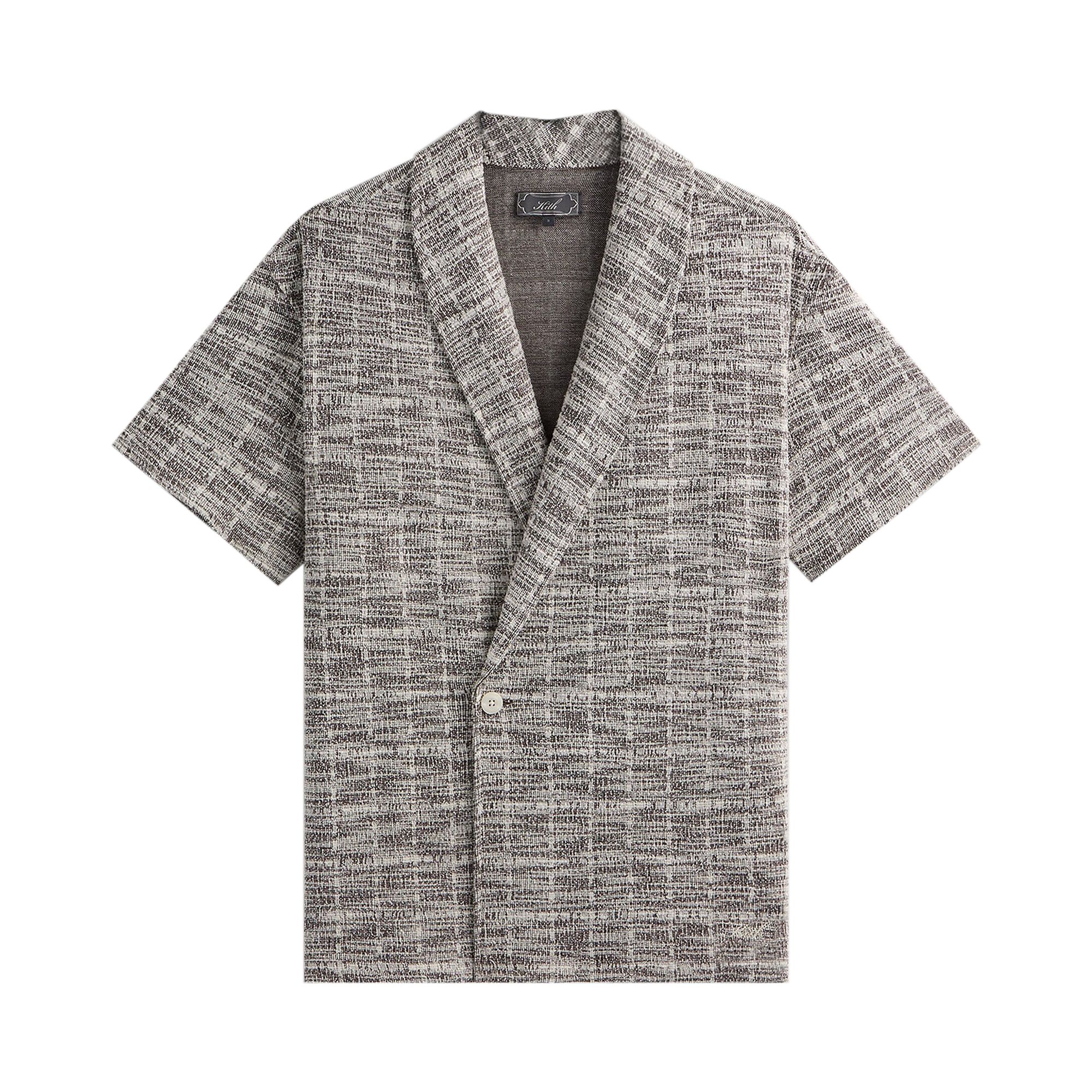 Pre-owned Kith Tweed Short Sleeve Thompson Crossover Shirt 'kindling' | Brown | Men's Size Xxl