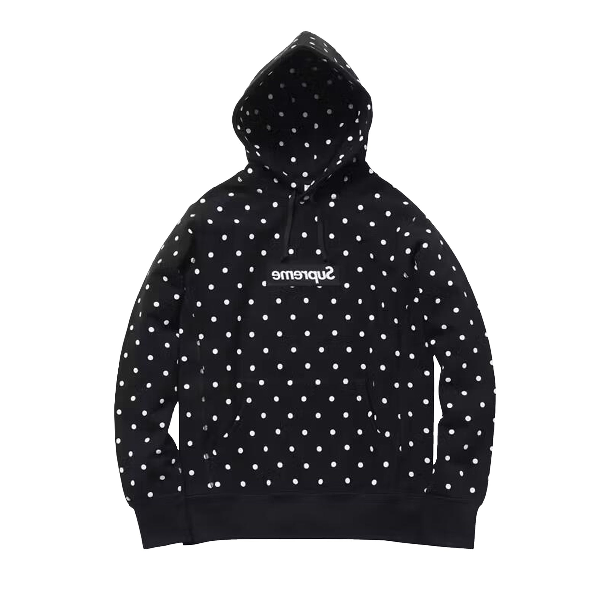 Pre-owned Supreme X Comme Des Garçons Shirt Polka Dot Box Logo Hooded Sweatshirt 'black' | Men's Size S