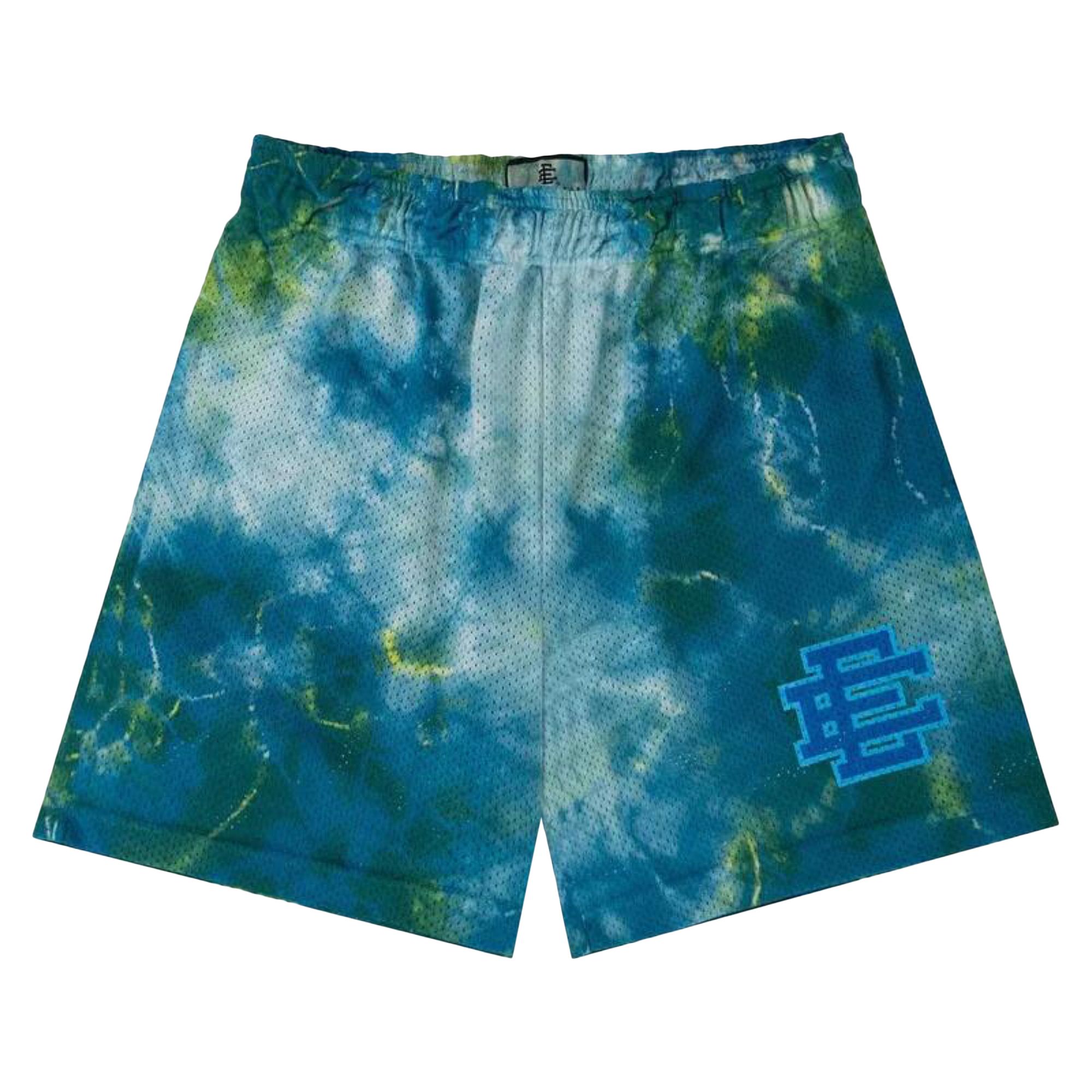 Pre-owned Eric Emanuel Ee Basic Short 'deep Sea Blue Tie Dye' | Multi-color | Men's Size M