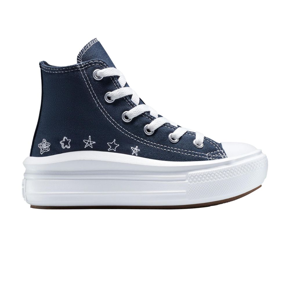 Pre-owned Converse Chuck Taylor All Star Move Platform High Ps 'doodle Stars' | Blue | Kid's Size 12