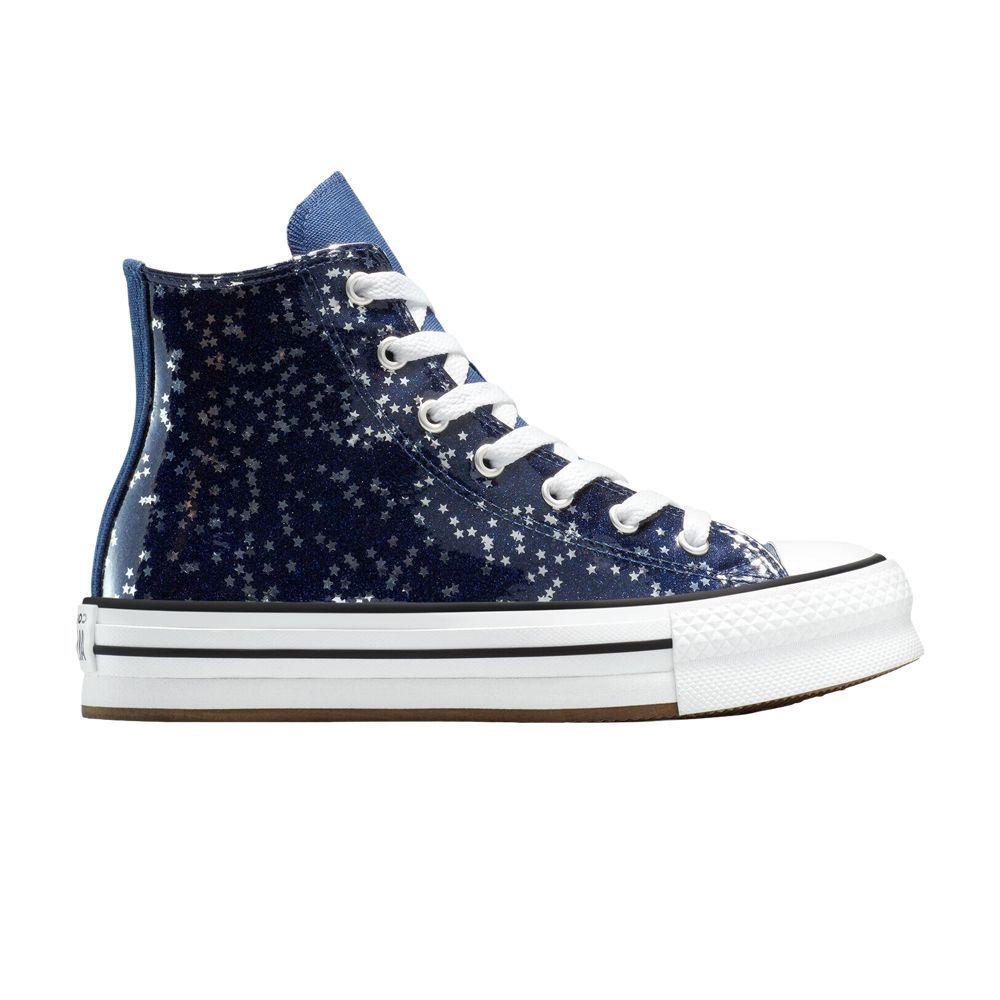 Pre-owned Converse Chuck Taylor All Star Eva Lift Platform High Gs 'navy Star Glitter' | Blue | Kid's Size 6
