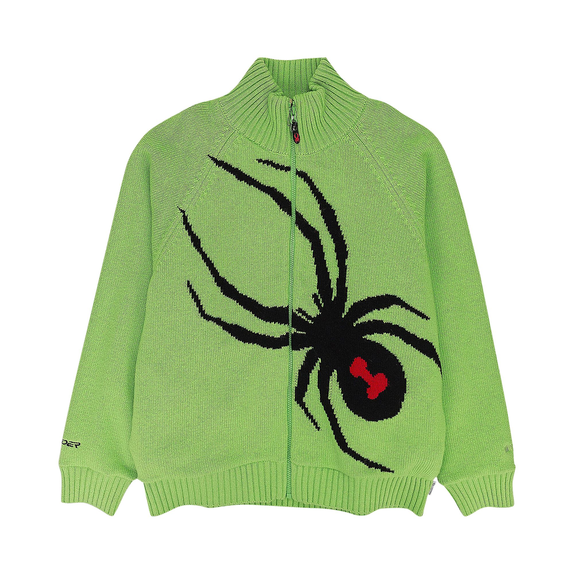 Pre-owned Supreme X Spyder Windstopper Zip Up Sweater 'green' | Men's Size L