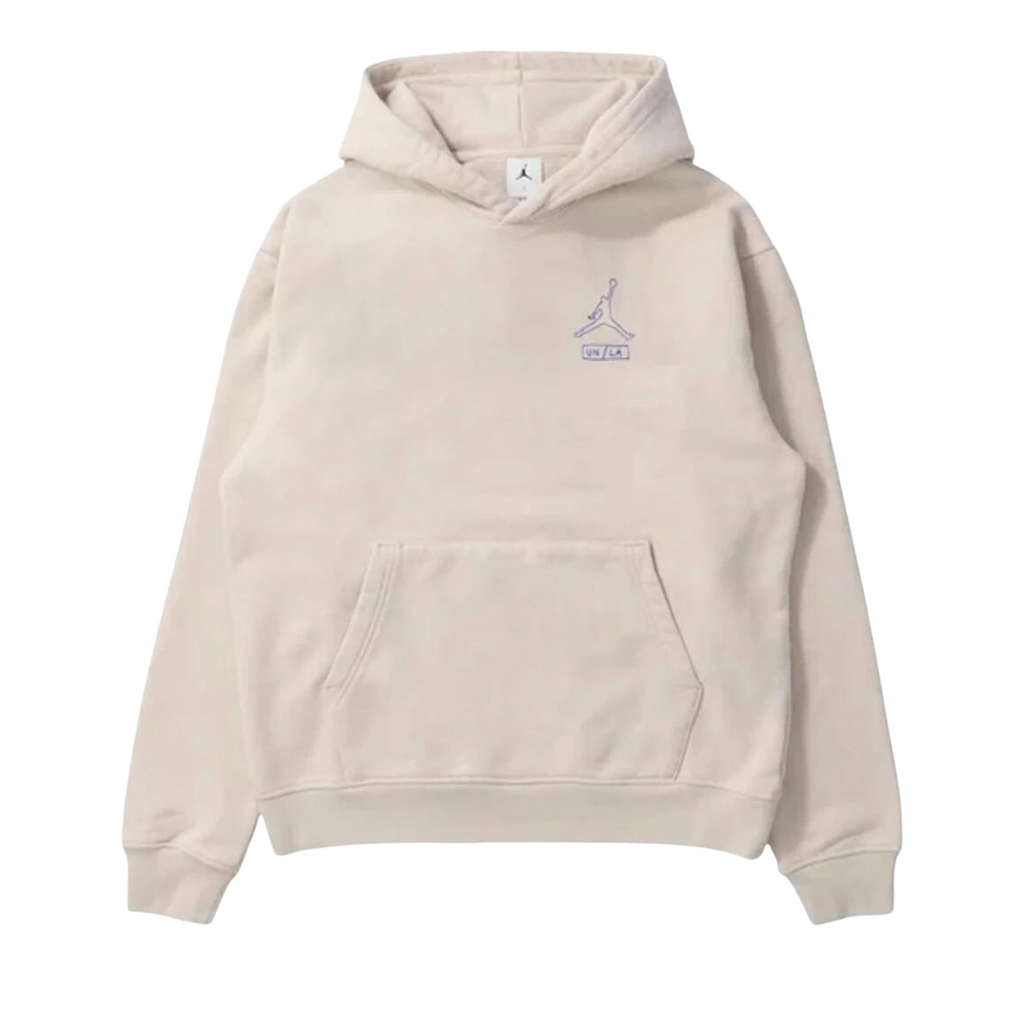 Pre-owned Air Jordan X Union La Fleece Hoodie 'light Orewood Brown/hyper Cobalt' | Cream | Men's Size M In White