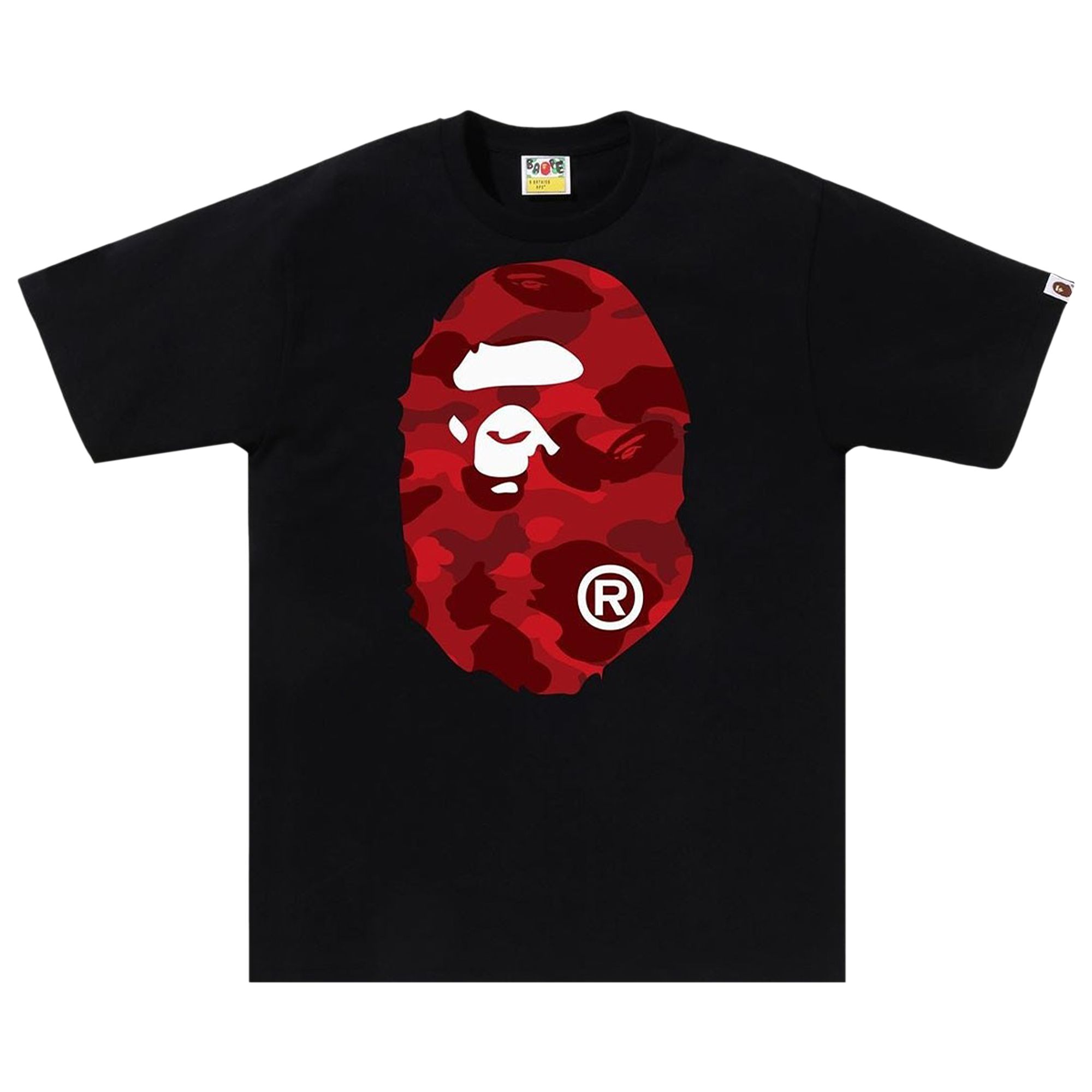 Pre-owned Bape Color Camo Big Ape Head Tee 'black/red' | Men's Size Xxl