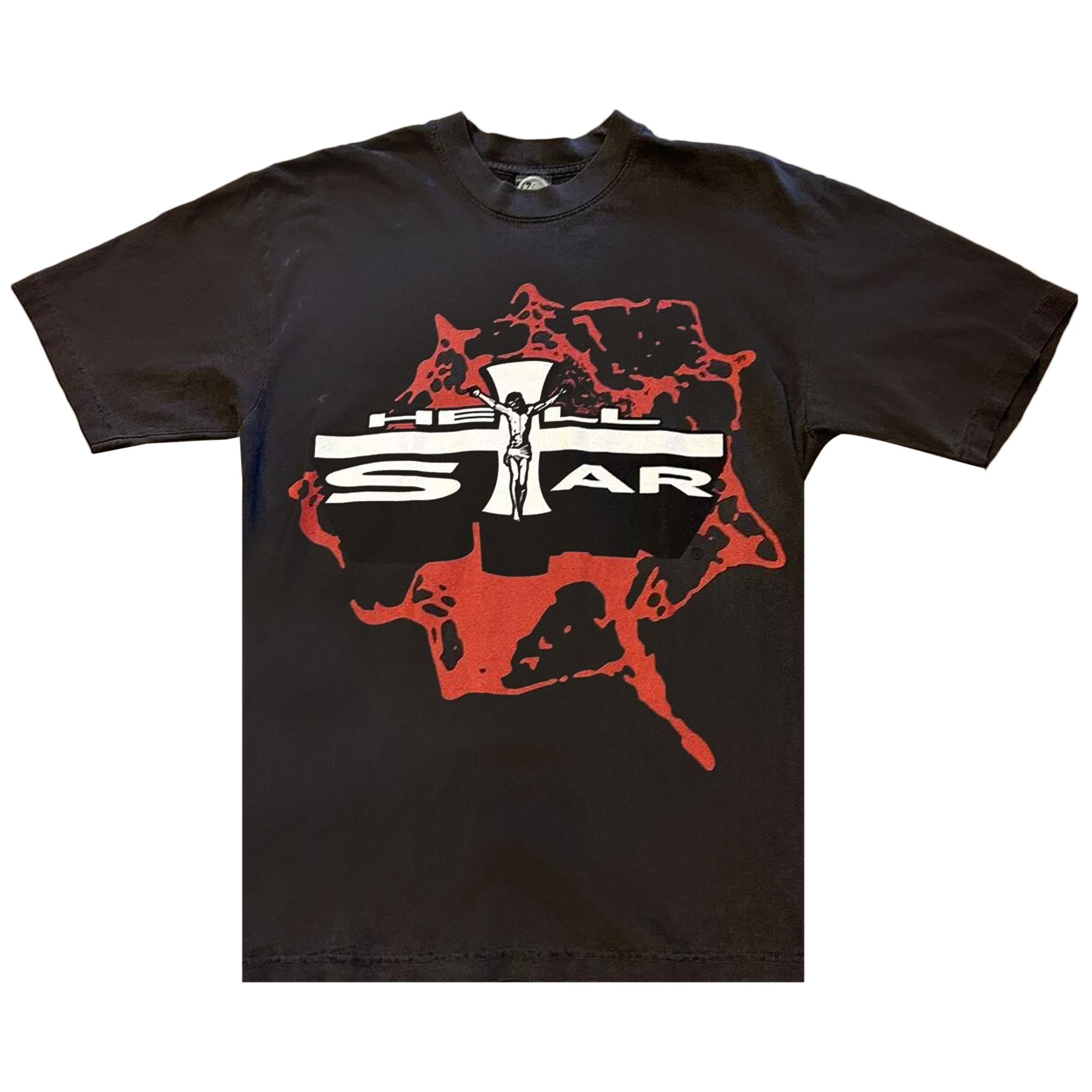 Pre-owned Hellstar Studios Jesus Emblem Tee 'red' | Men's Size Xxl