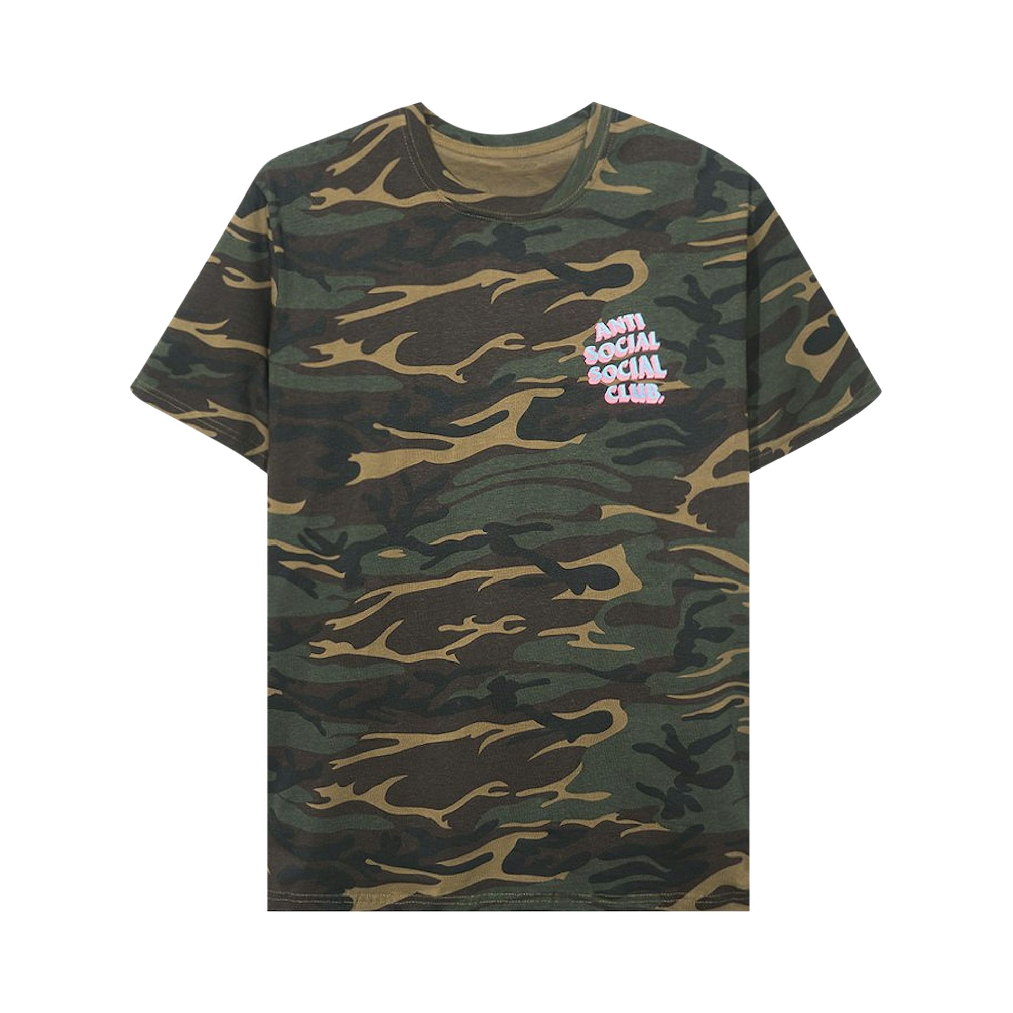 Pre-owned Anti Social Social Club Popcorn Tee 'camo' | Green | Men's Size L