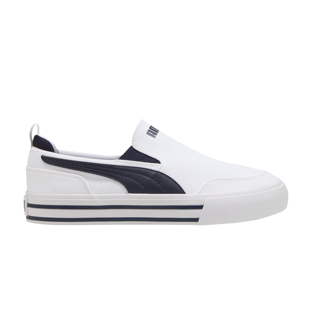 Puma Court Classic Vulc Slip On 'White New Navy' | Men's Size 6 - 400216-01