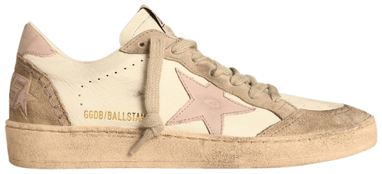 Golden Goose Wmns Ball Star White Pink Beige