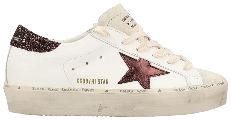Golden Goose Wmns Hi Star Glitter Heel  White Purple