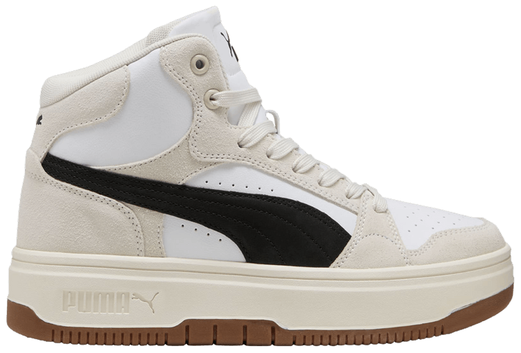 Puma Wmns Rebound Femme Mid Suede White Black Frosted Ivory