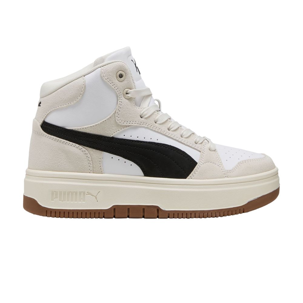 Pre-owned Puma Wmns Rebound Femme Mid Suede 'white Black Frosted Ivory' | Cream | Women's Size 9.5