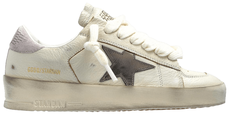 Golden Goose Wmns Stardan White Metallic Silver Pink