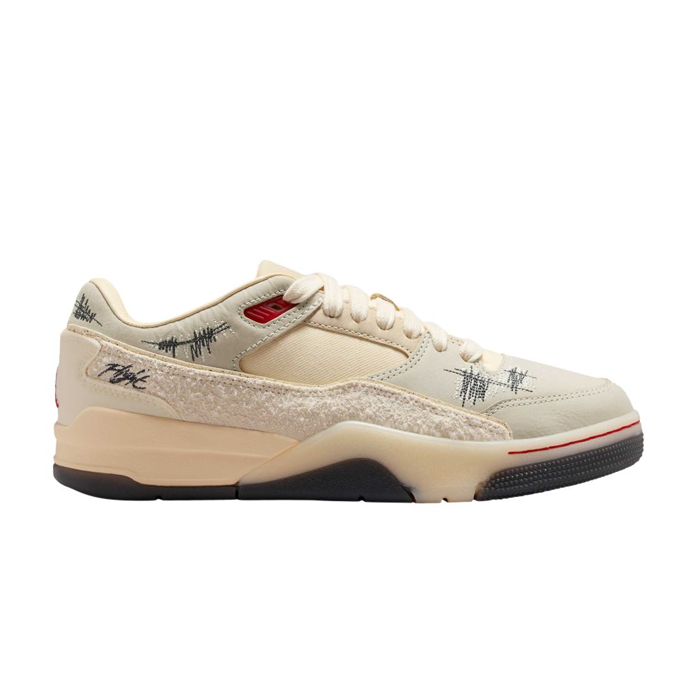 Pre-owned Air Jordan Who Decides War X Wmns Jordan Flight Court 'the World Is Your Court - Crèpe' | Cream | Women's Size  In White