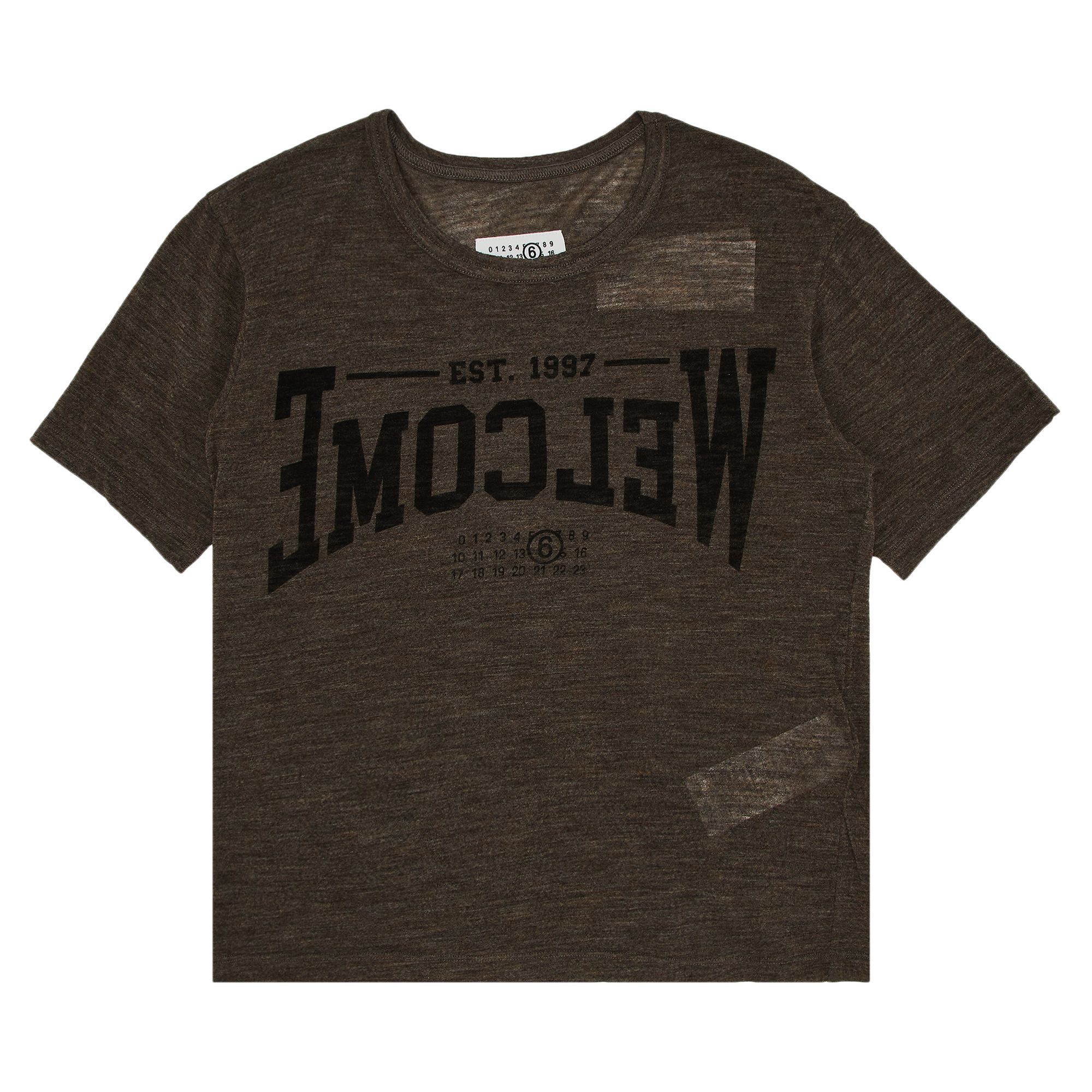 Pre-owned Mm6 Maison Margiela Sheer Wool Jersey T-shirt 'taupe' | Brown | Men's Size Xl