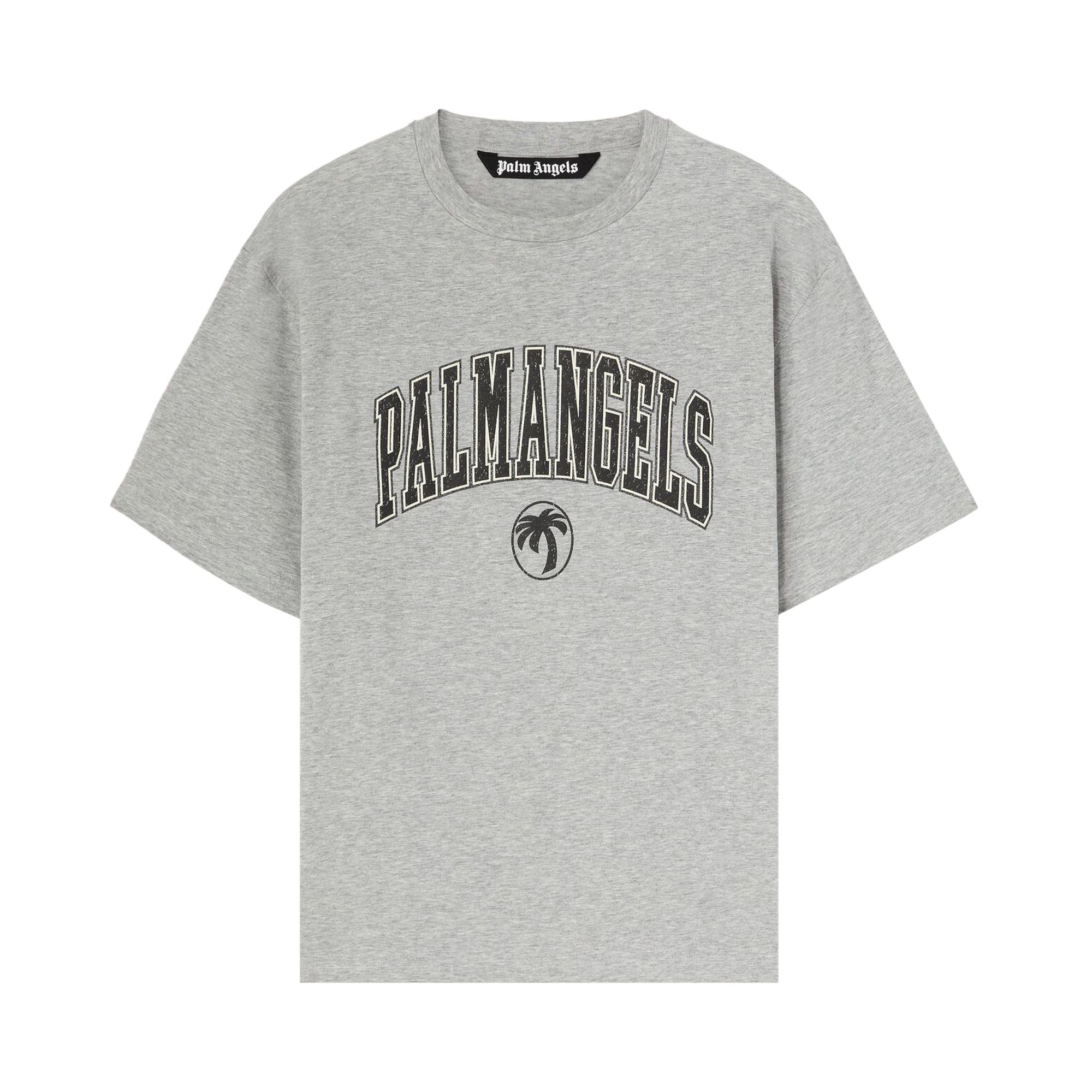 Pre-owned Palm Angels College Palm Slim Tee 'grey Melange' | Men's Size Xl In Gray
