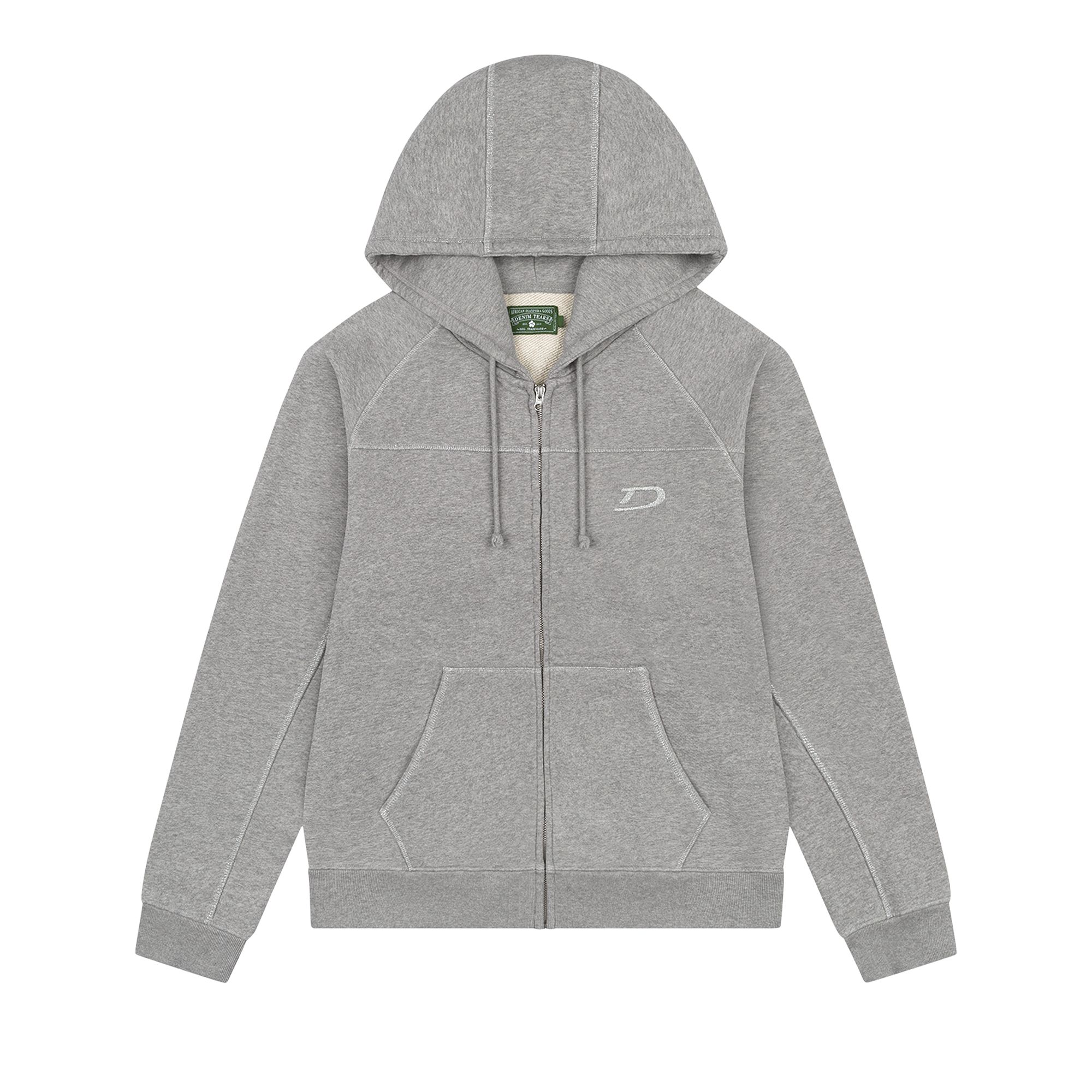 Pre-owned Denim Tears Court Lines Zip Hoodie 'grey' | Men's Size M In Gray