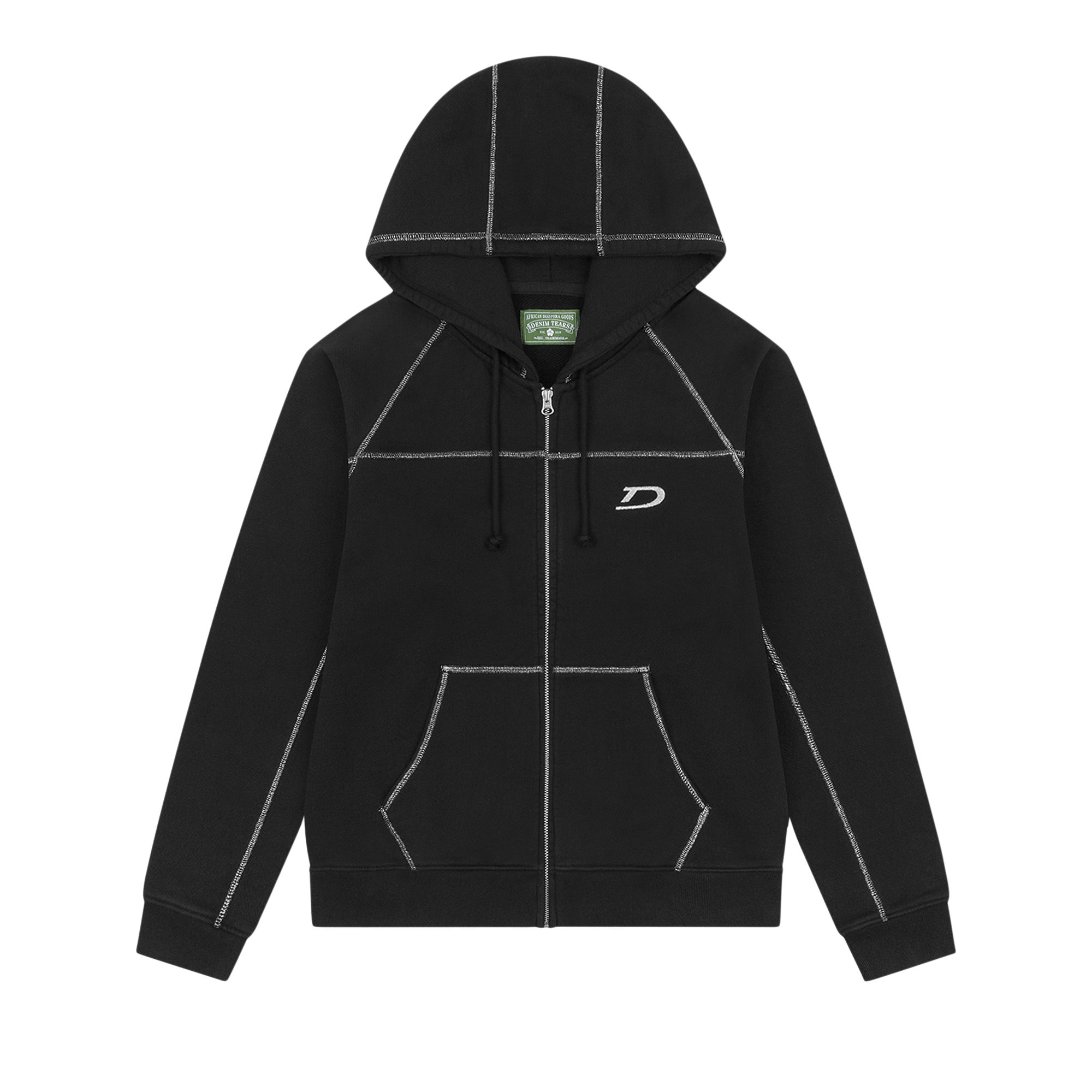 Pre-owned Denim Tears Court Lines Zip Hoodie 'black' | Men's Size Xxl