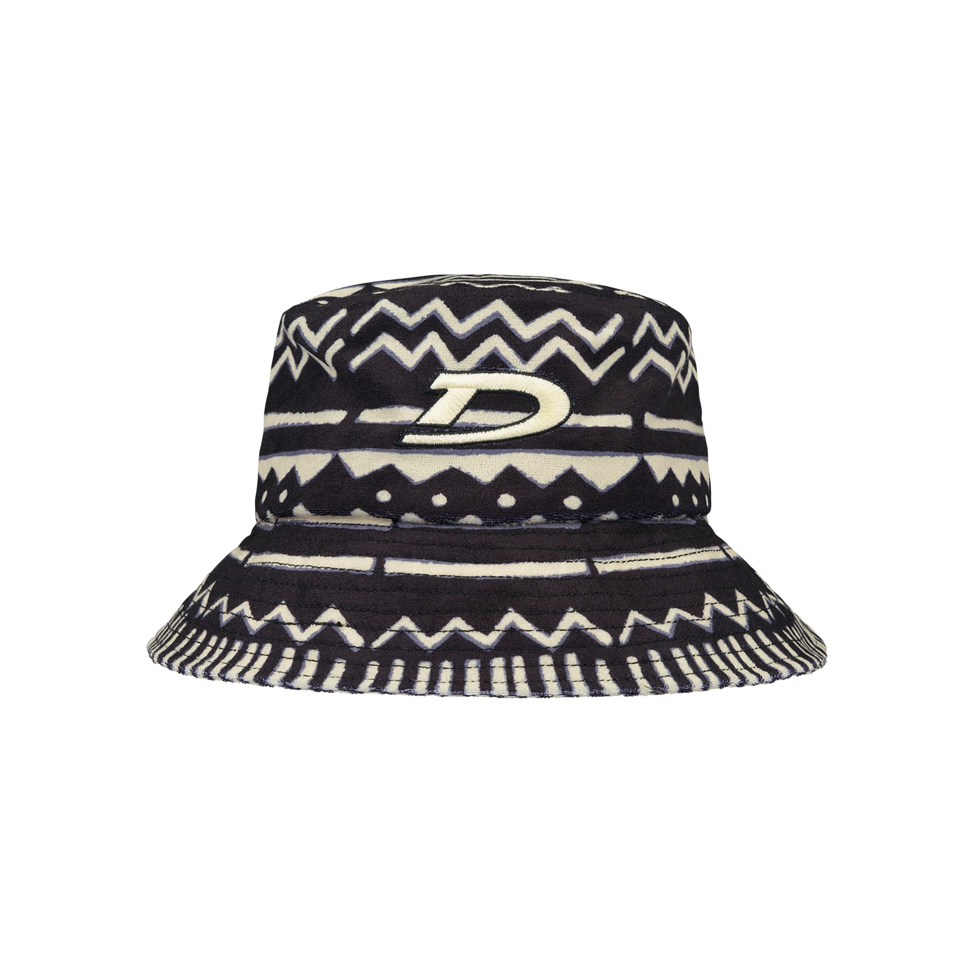 Pre-owned Denim Tears Mudcloth Bucket Hat 'blue' | Black | Men's Size S/m