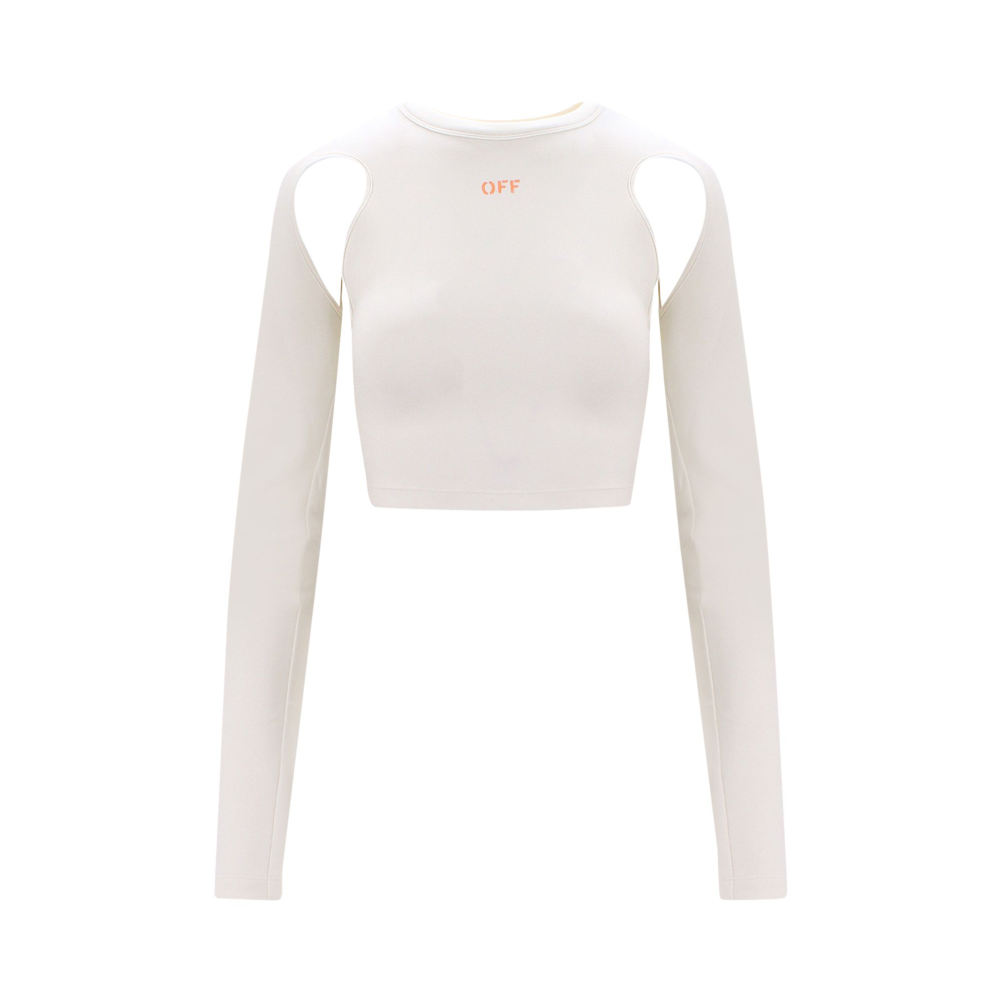 Pre-owned Off-white Sleek Long-sleeve Crop Top 'white' | Women's Size 38