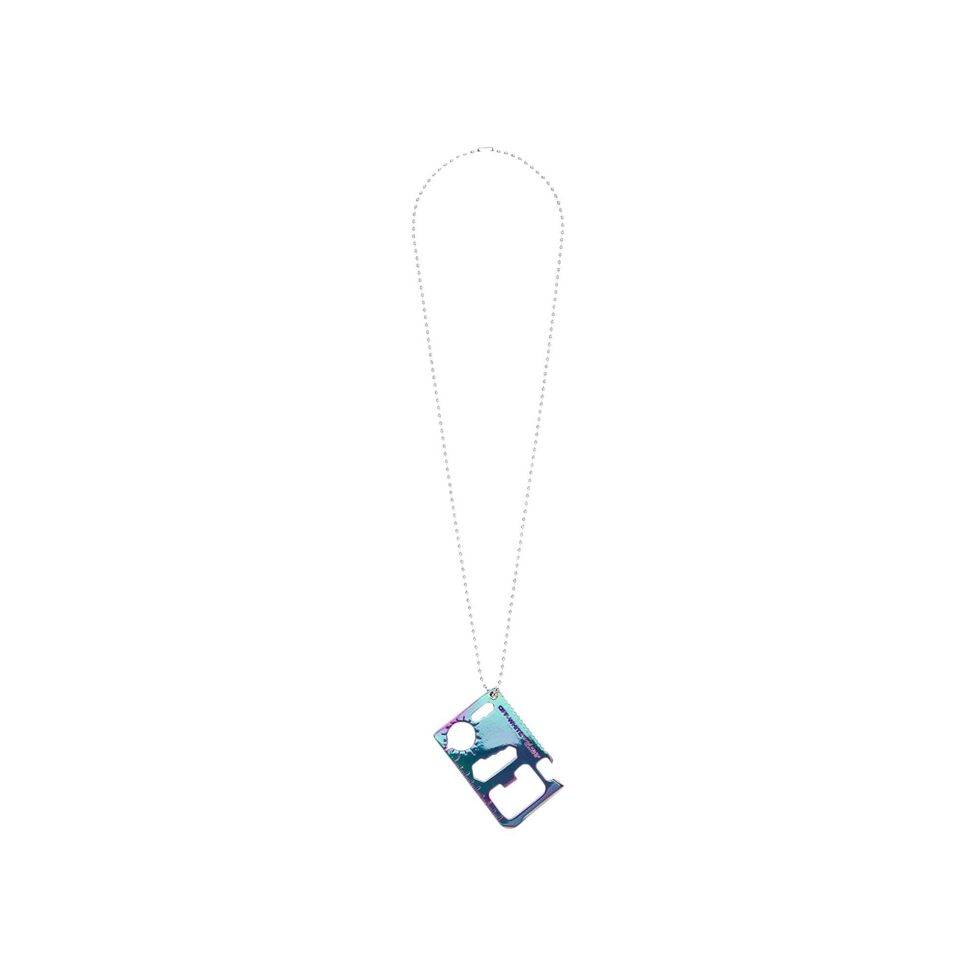 Pre-owned Off-white Multitool Necklace 'iridiscent' | Silver | Men's Size Onesize