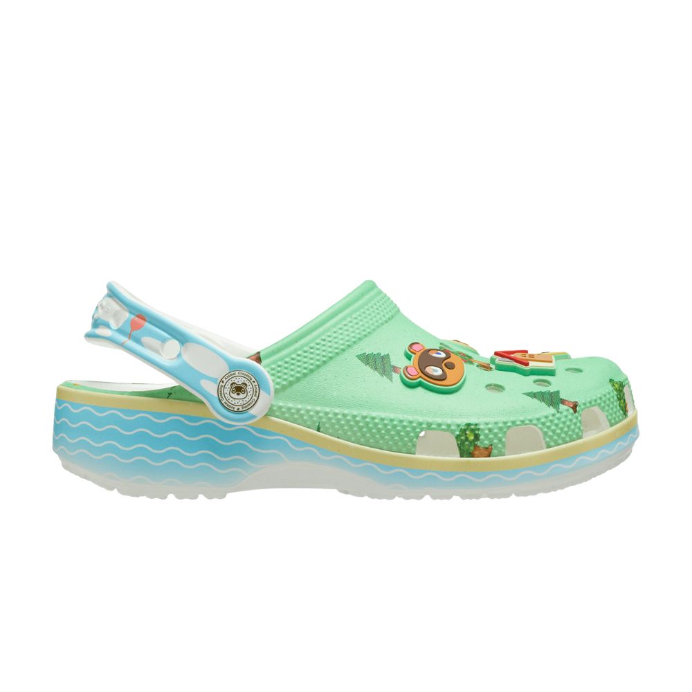 Pre-owned Crocs Nintendo X  Classic Clog Kids 'animal Crossing' | Green | Kid's Size 5