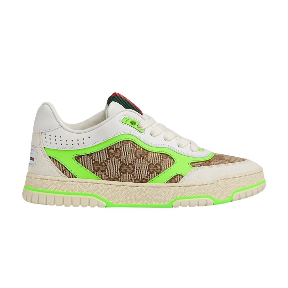 Pre-owned Gucci Wmns Re-web Sneaker 'gg Canvas - Beige Ebony Green' | Brown | Women's Size 2