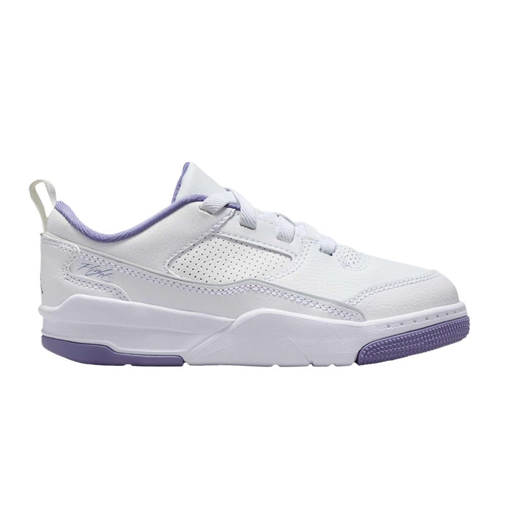 Pre-owned Air Jordan Jordan Flight Court Ps 'white Dusty Amethyst' | Kid's Size 2.5