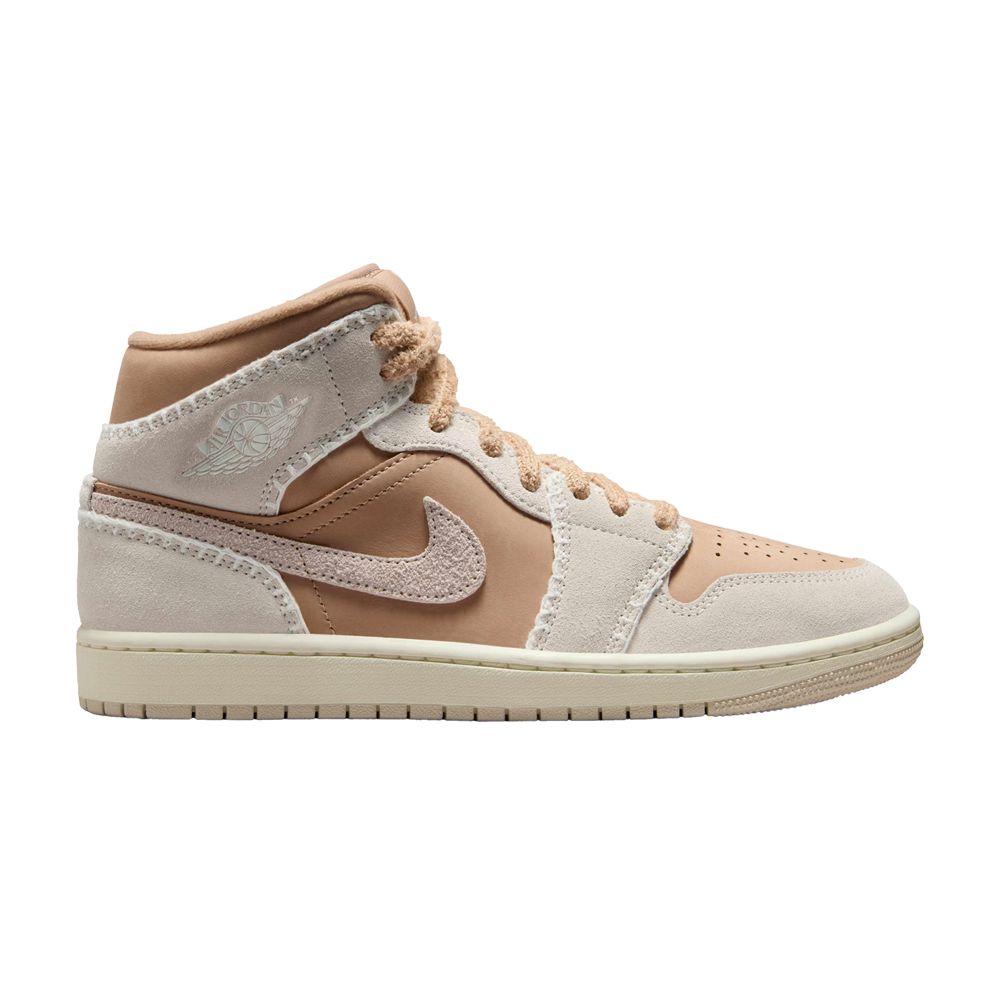 Pre-owned Air Jordan Wmns  1 Mid 'hemp' | Cream | Women's Size 6.5 In White