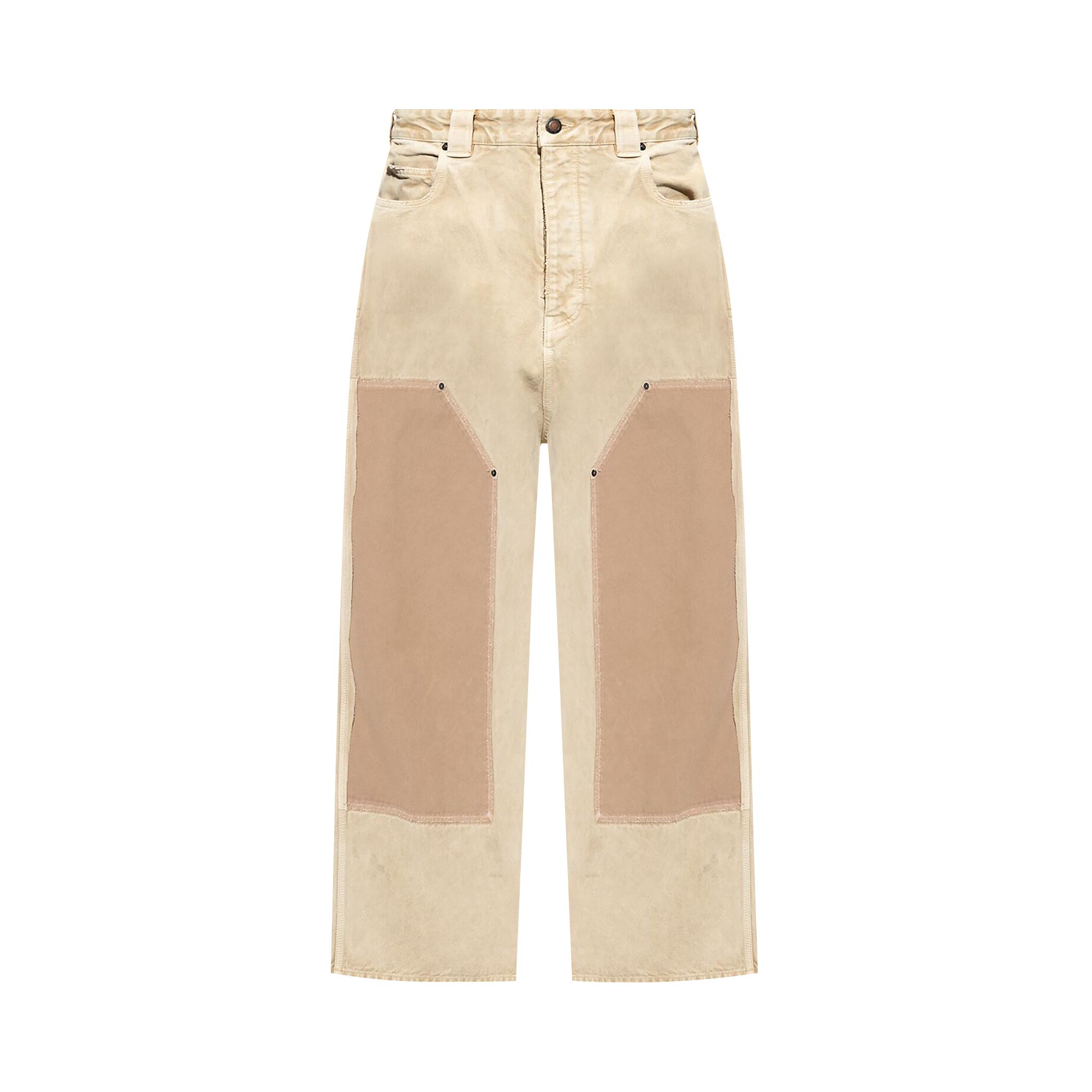 Pre-owned Balenciaga Ripped Off Baggy Pant 'beige' | Tan | Men's Size L In Brown