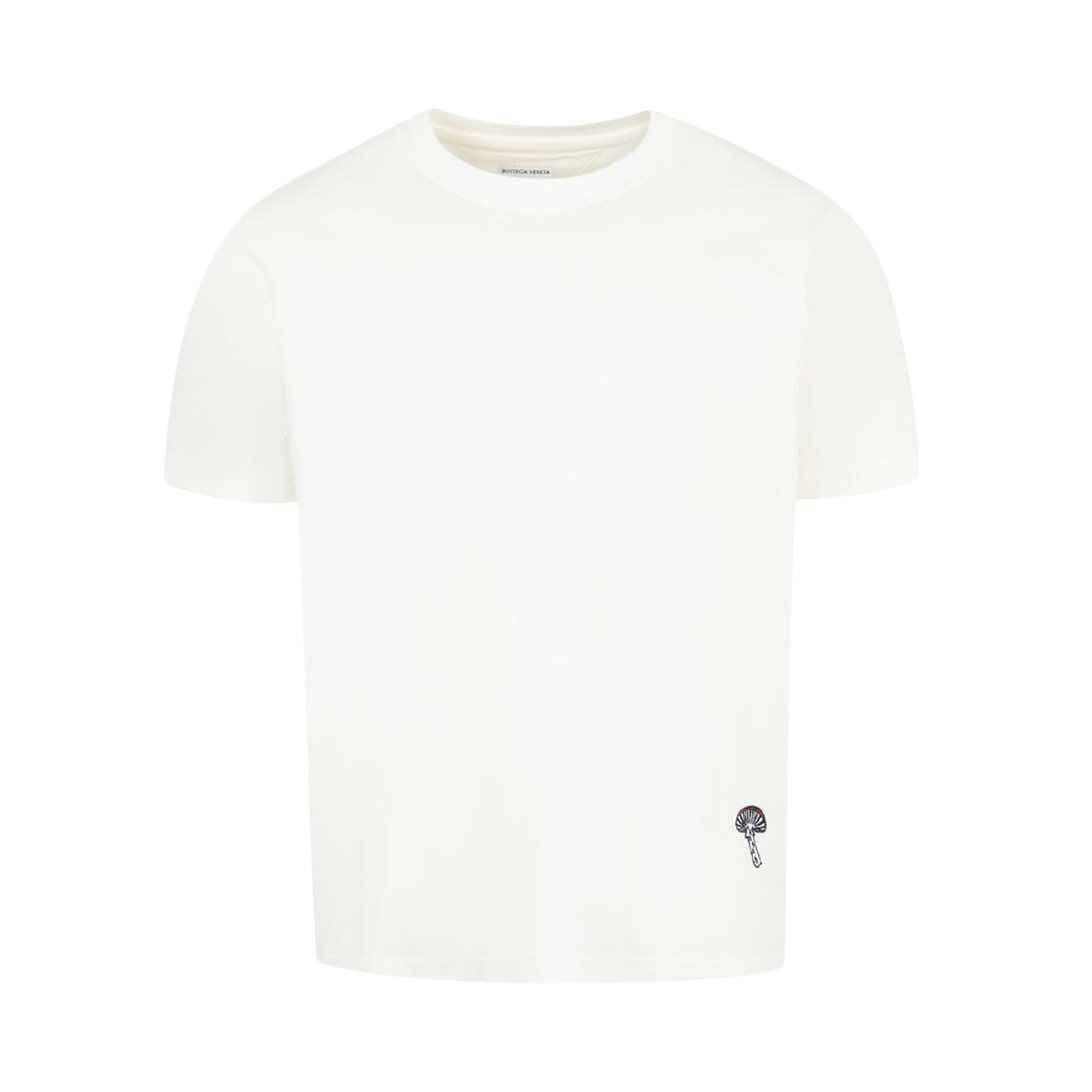 Pre-owned Bottega Veneta Mushroom Embroidered Crewneck T-shirt 'chalk' | White | Men's Size Xl