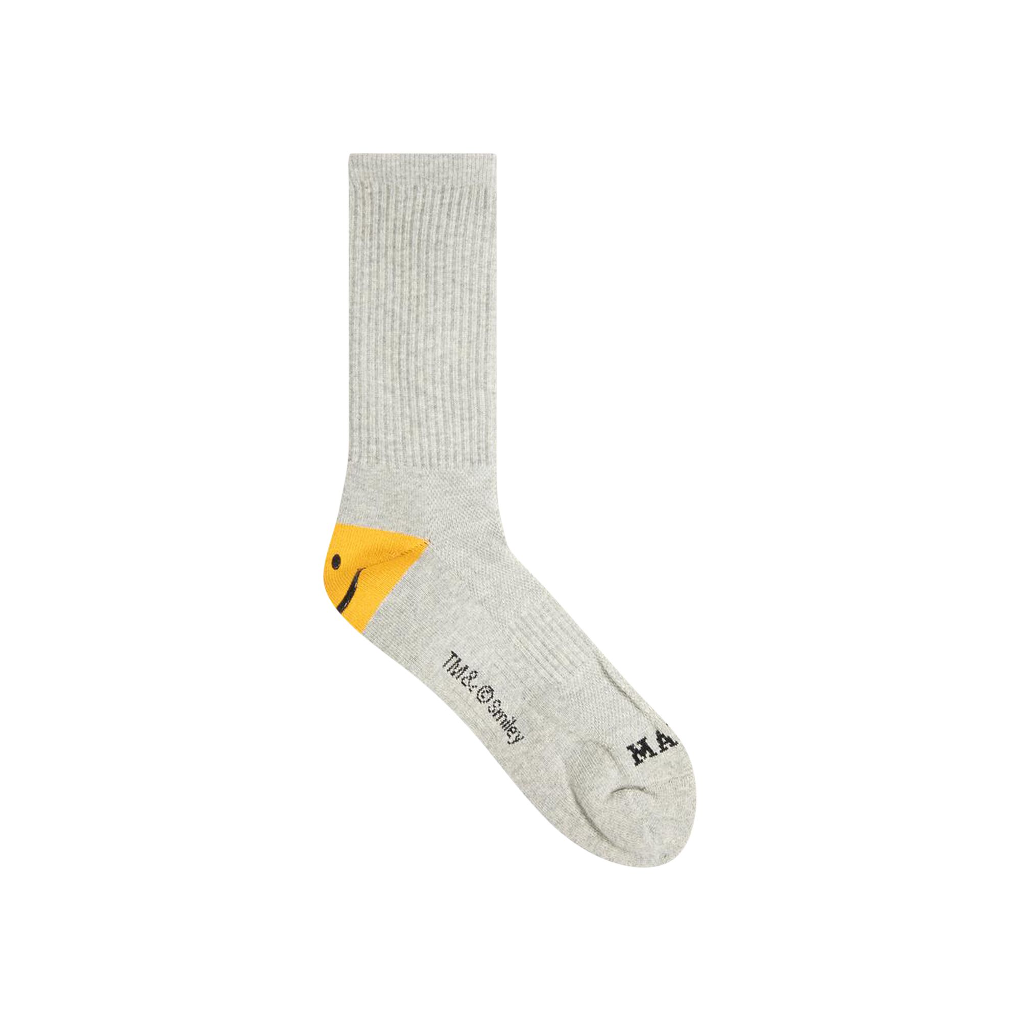 Pre-owned Market Smiley Heel Socks 'heather Grey' | Men's Size Onesize In Gray