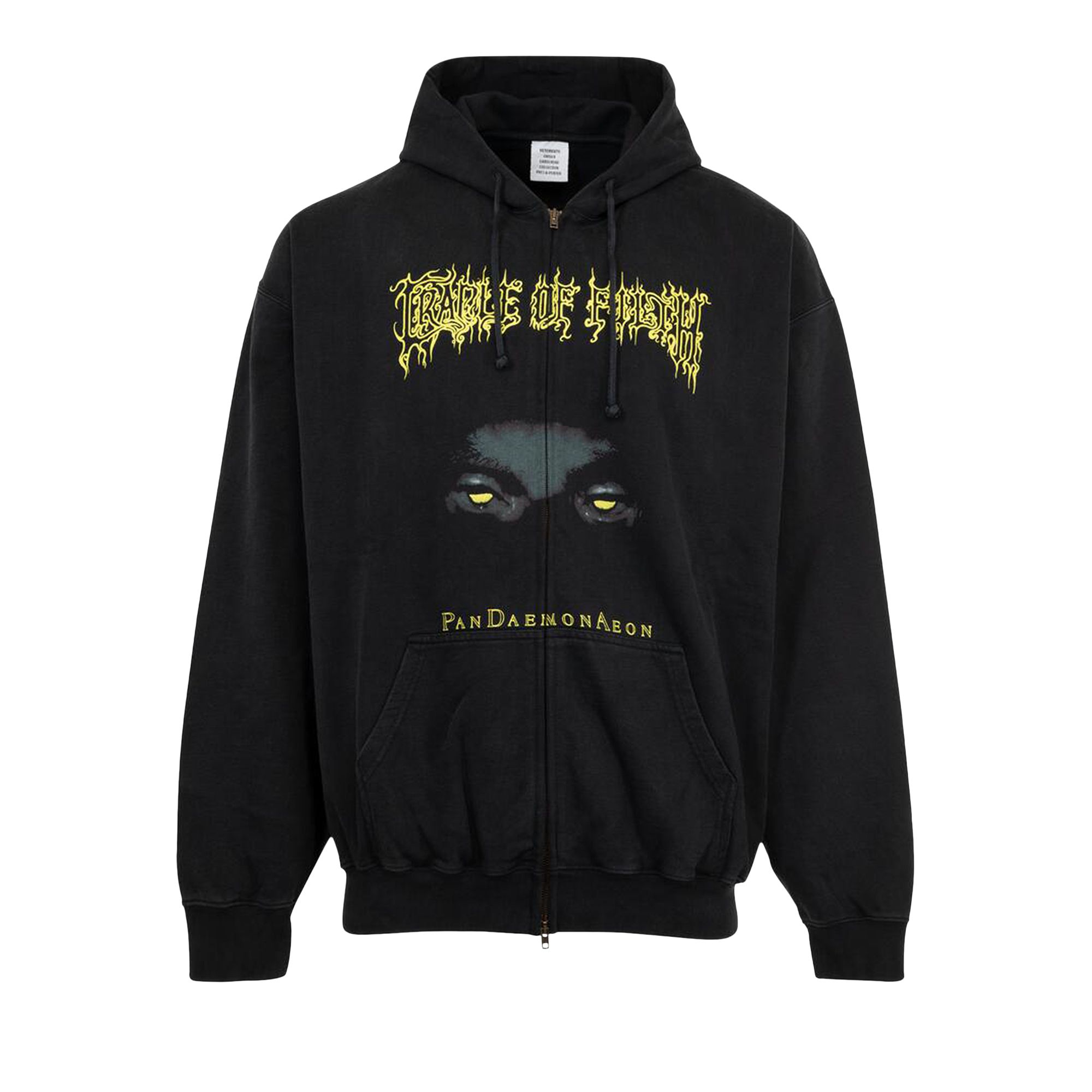 Pre-owned Vetements Graphic Oversized Zip-up Hoodie 'black' | Men's Size M