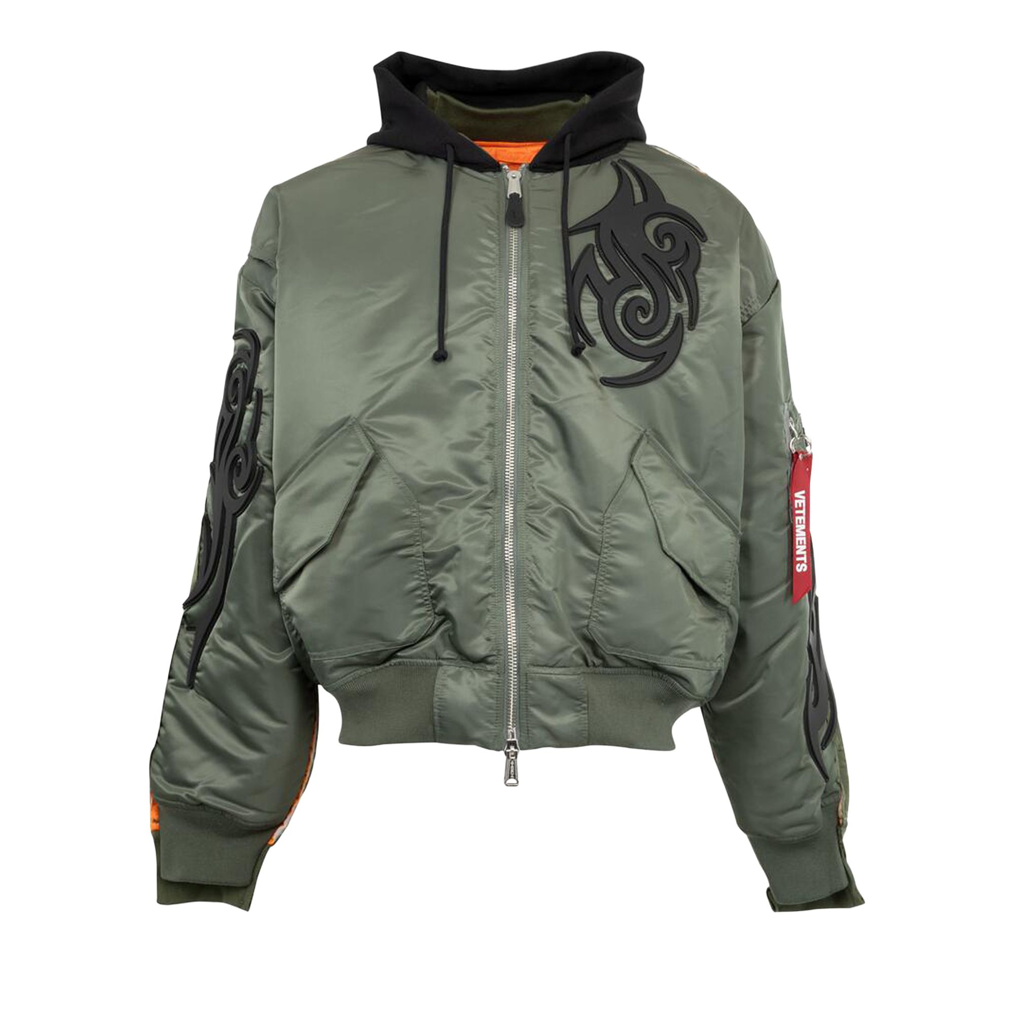 Pre-owned Vetements Tribal Reworked Bomber Jacket 'green/black' | Men's Size L