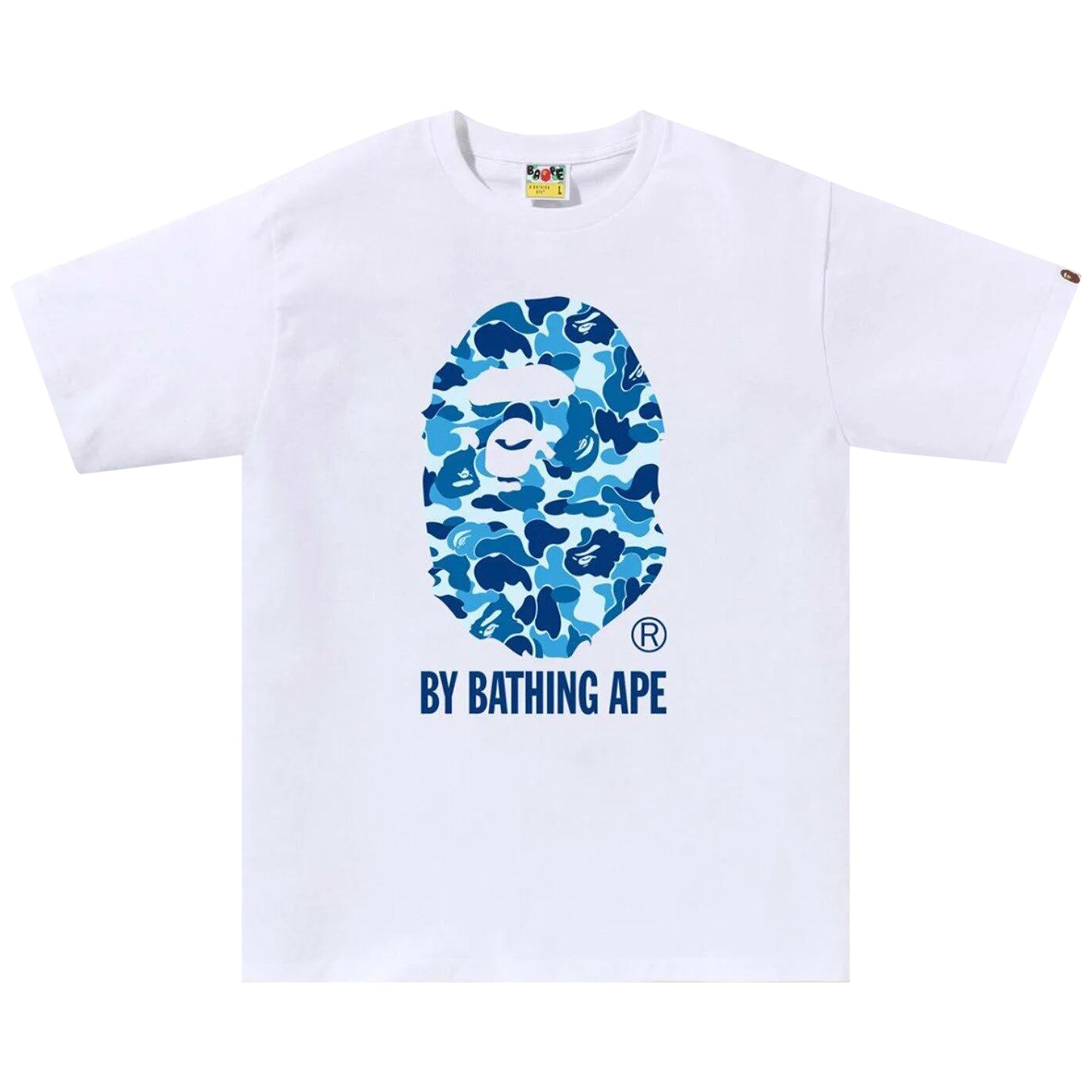 Pre-owned Bape Abc Camo By Bathing Ape Tee 'white/blue' | Men's Size Xl