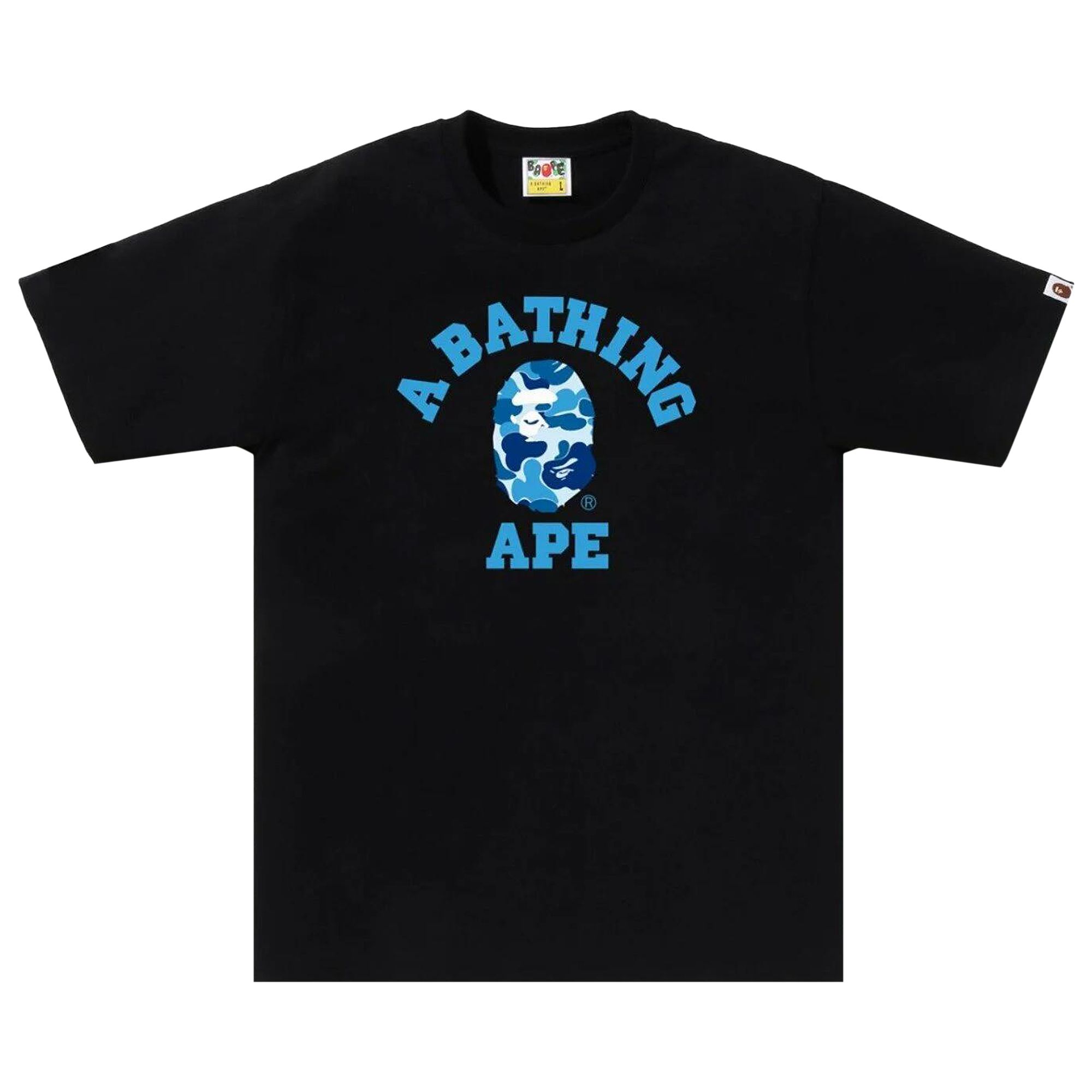 Pre-owned Bape Abc Camo College Tee 'black/blue' | Men's Size Xxl