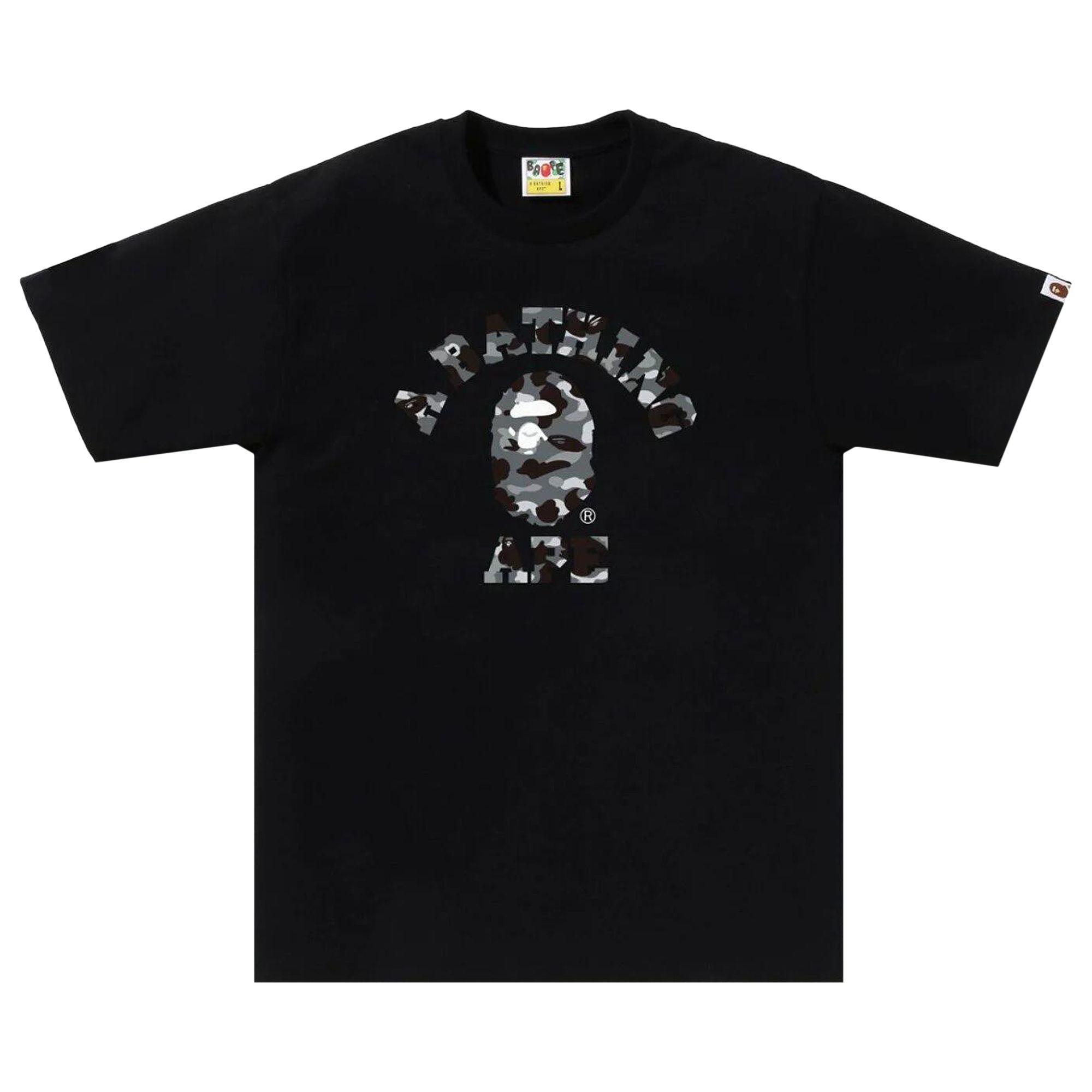 Pre-owned Bape 1st Camo College Tee 'black/grey' | Men's Size Xl